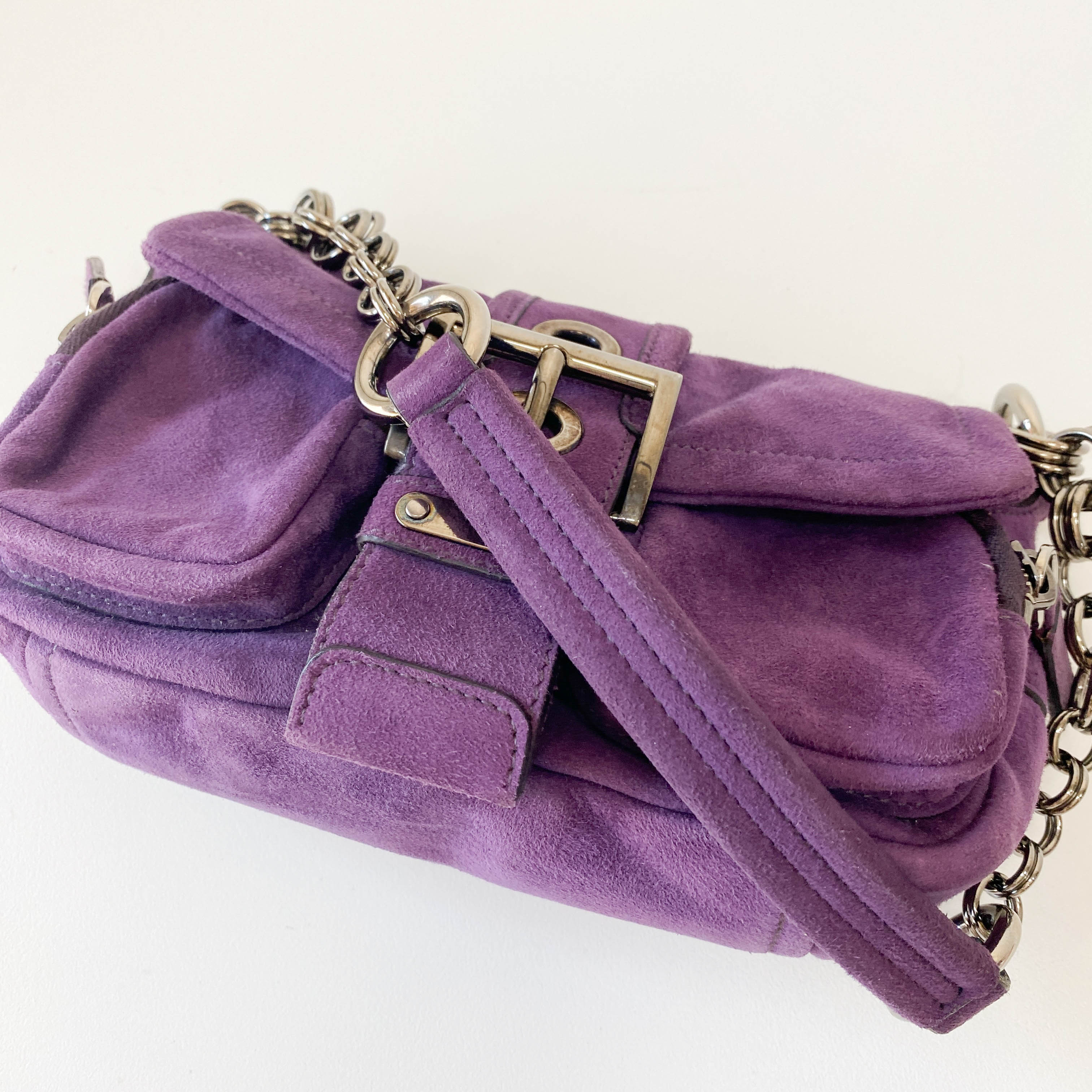 Archive Purple Suede Shoulder Bag