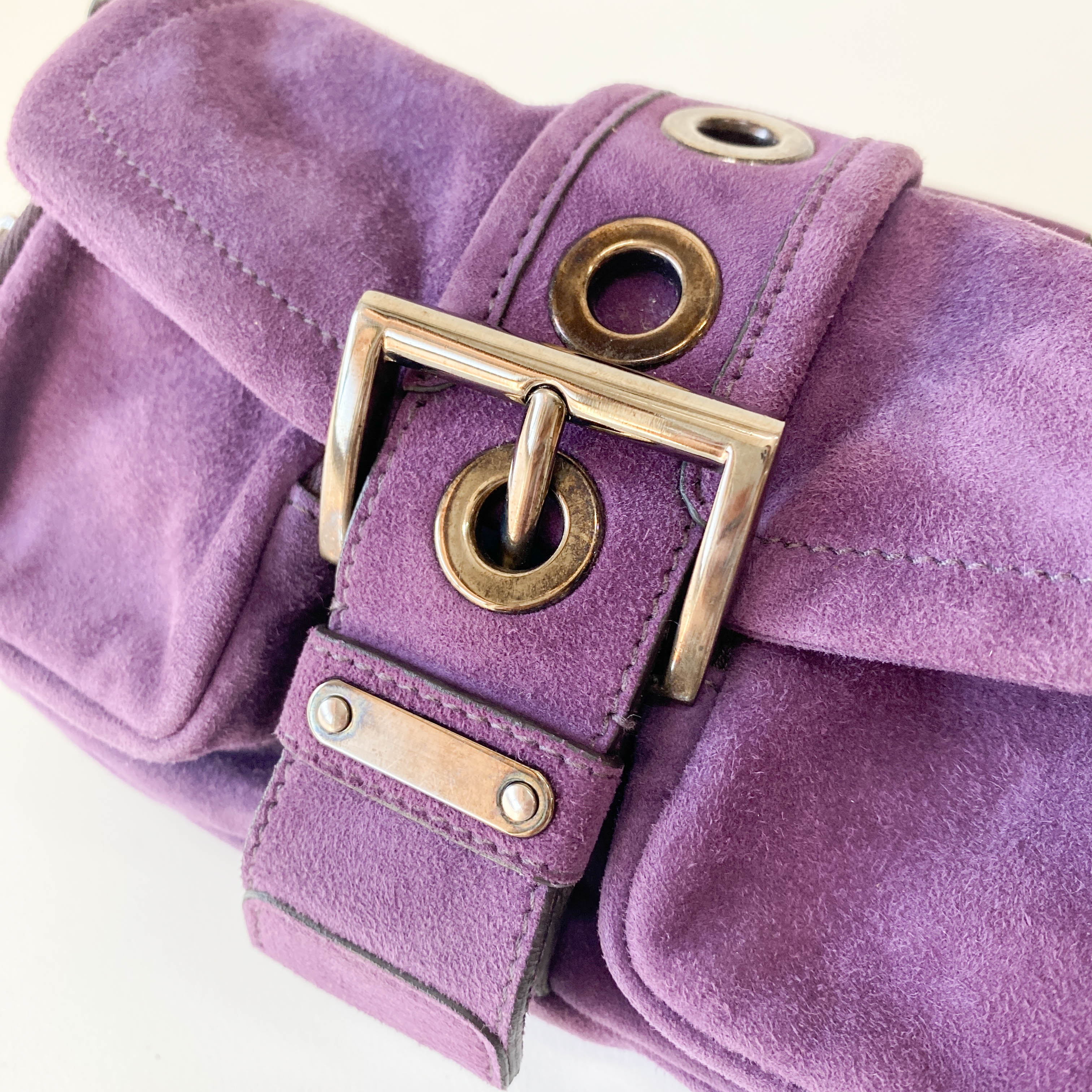 Archive Purple Suede Shoulder Bag