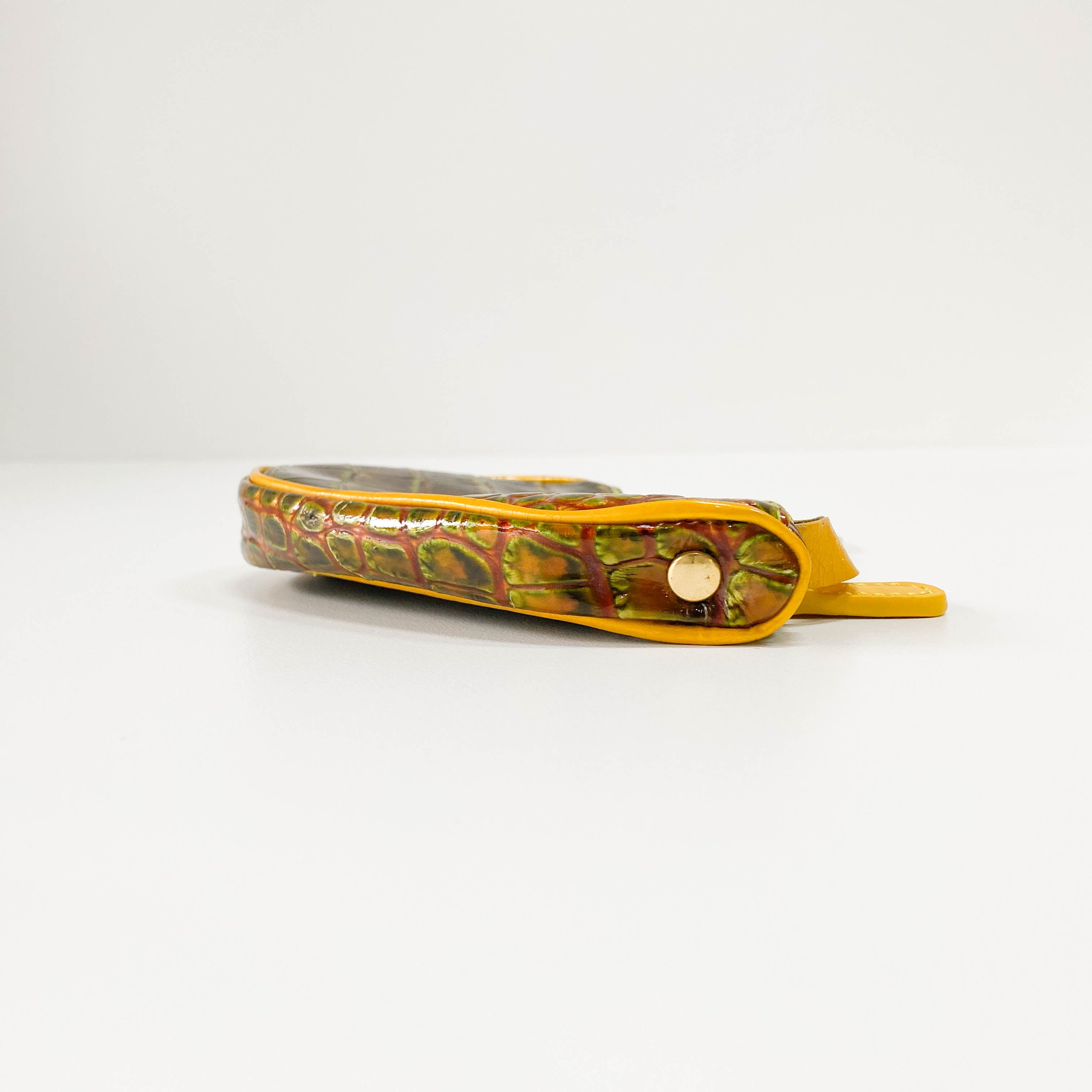 Saddle Yellow Embossed Leather Coin Case