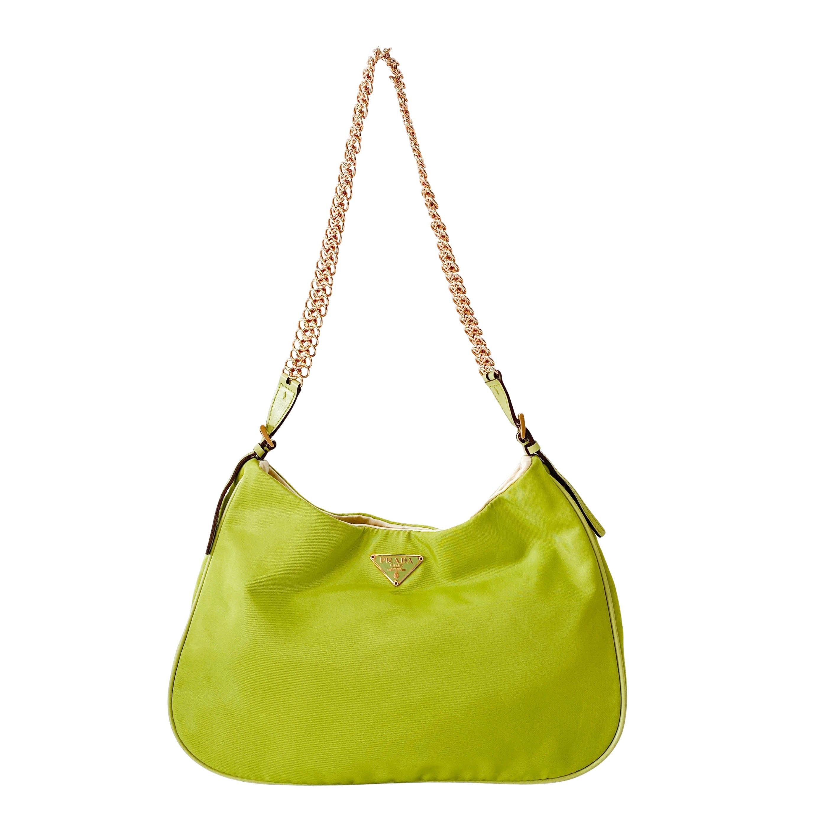 Small Green Nylon Shoulder Bag