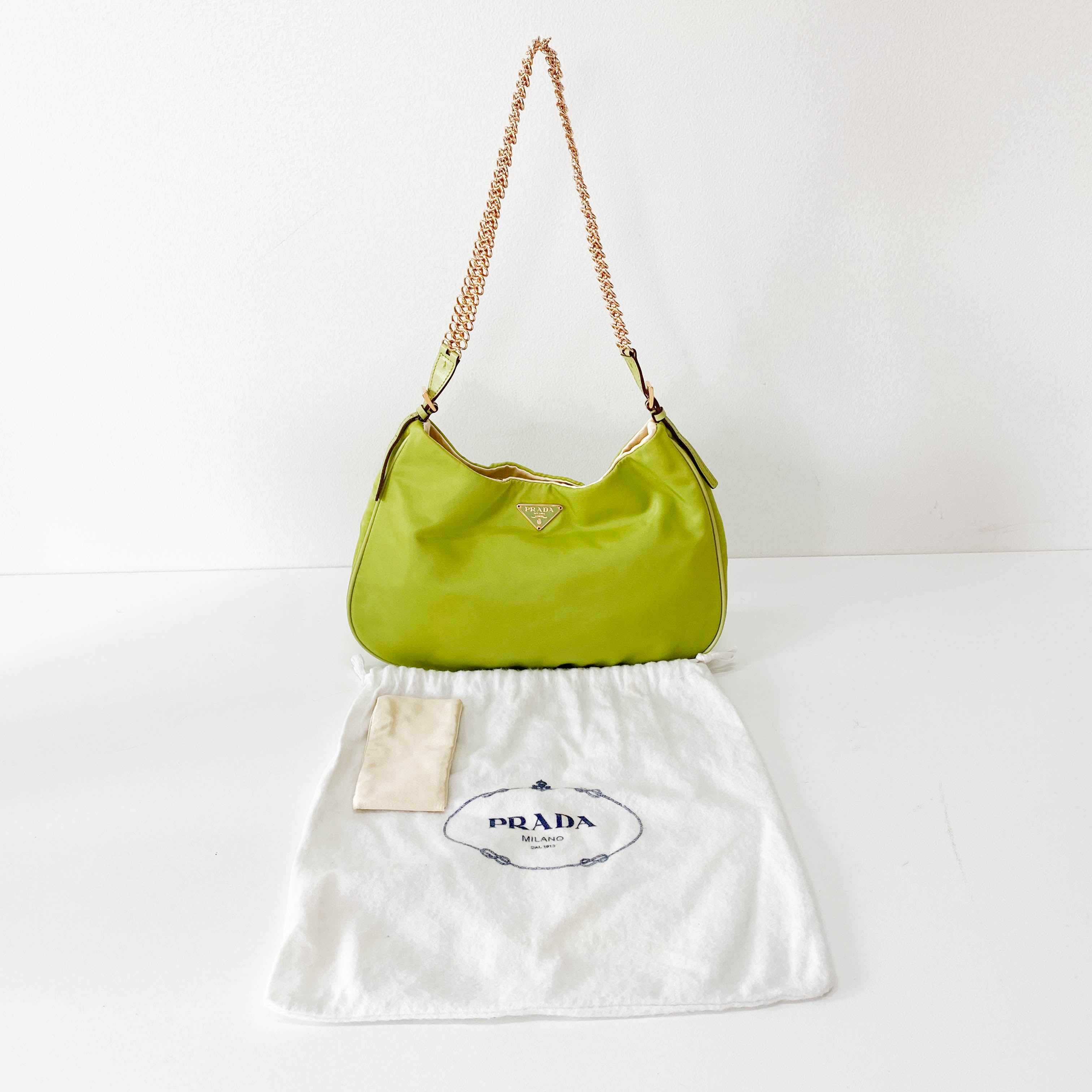 Small Green Nylon Shoulder Bag