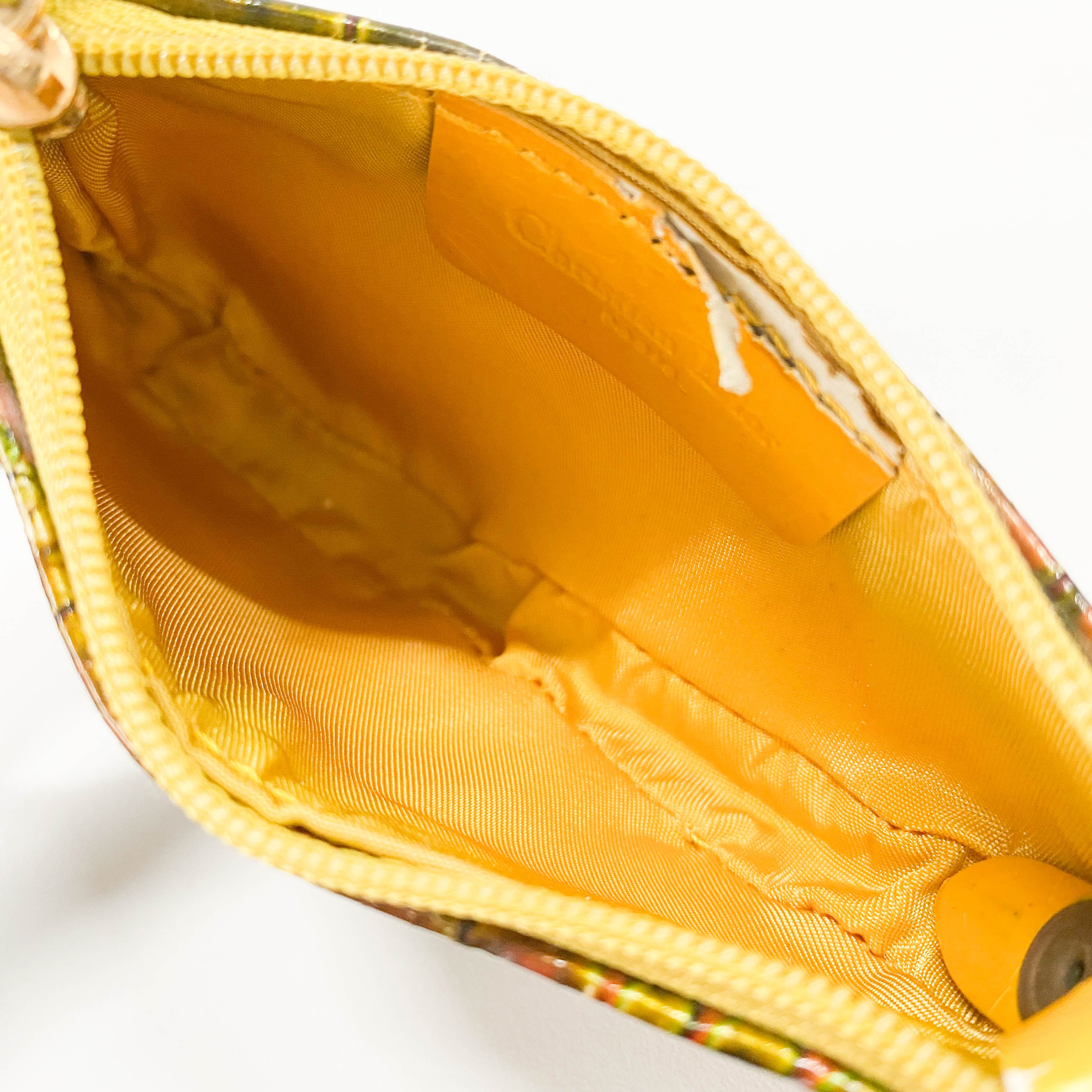 Saddle Yellow Embossed Leather Coin Case