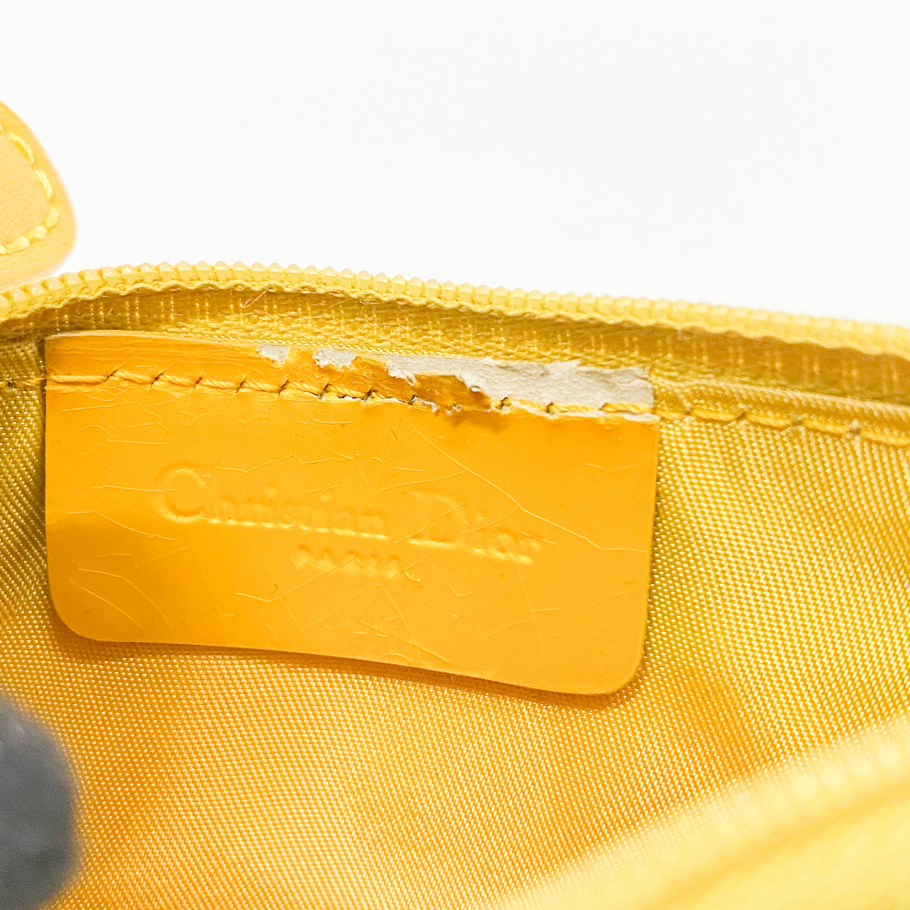 Saddle Yellow Embossed Leather Coin Case