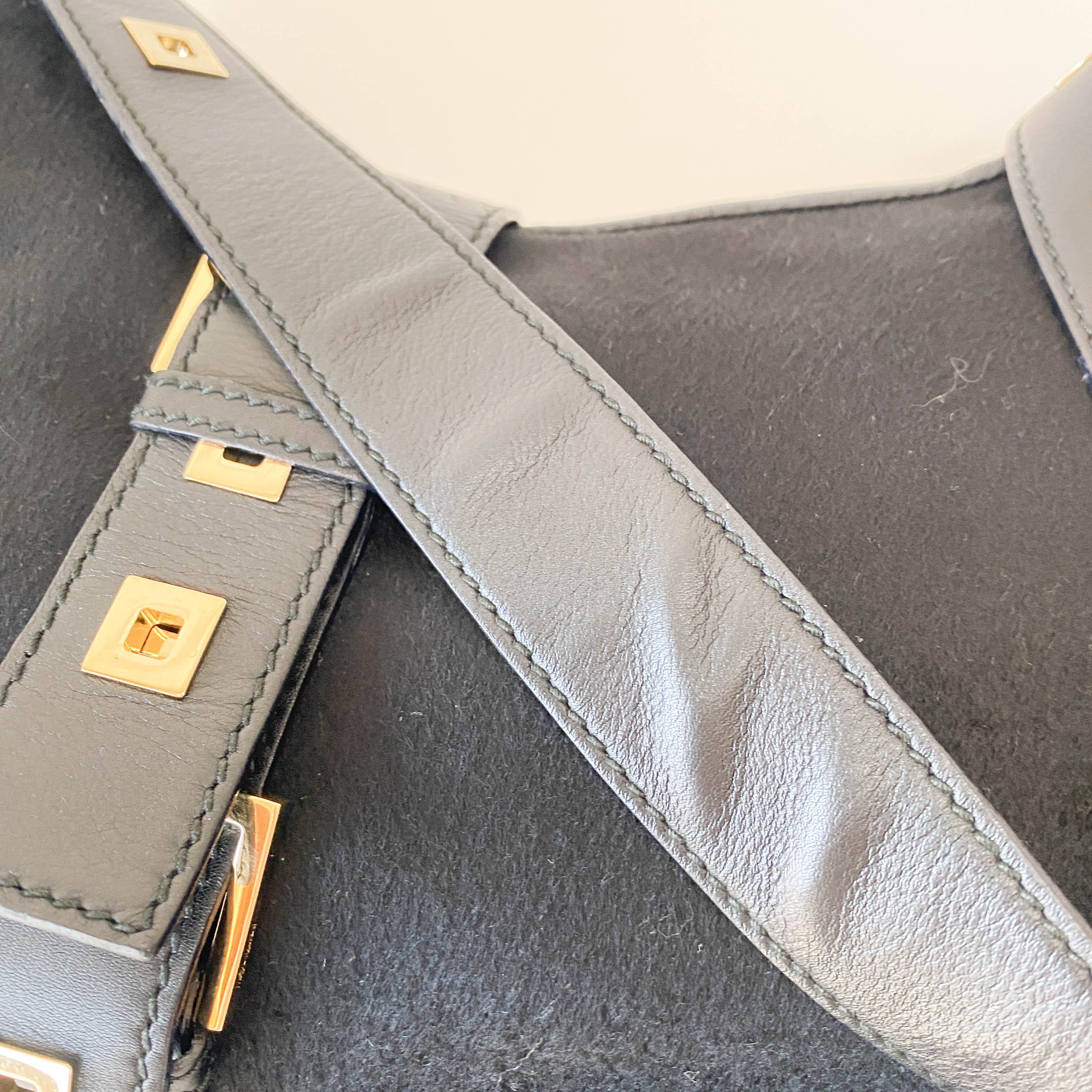 Archive YSL Black Cashmere Shoulder Bag