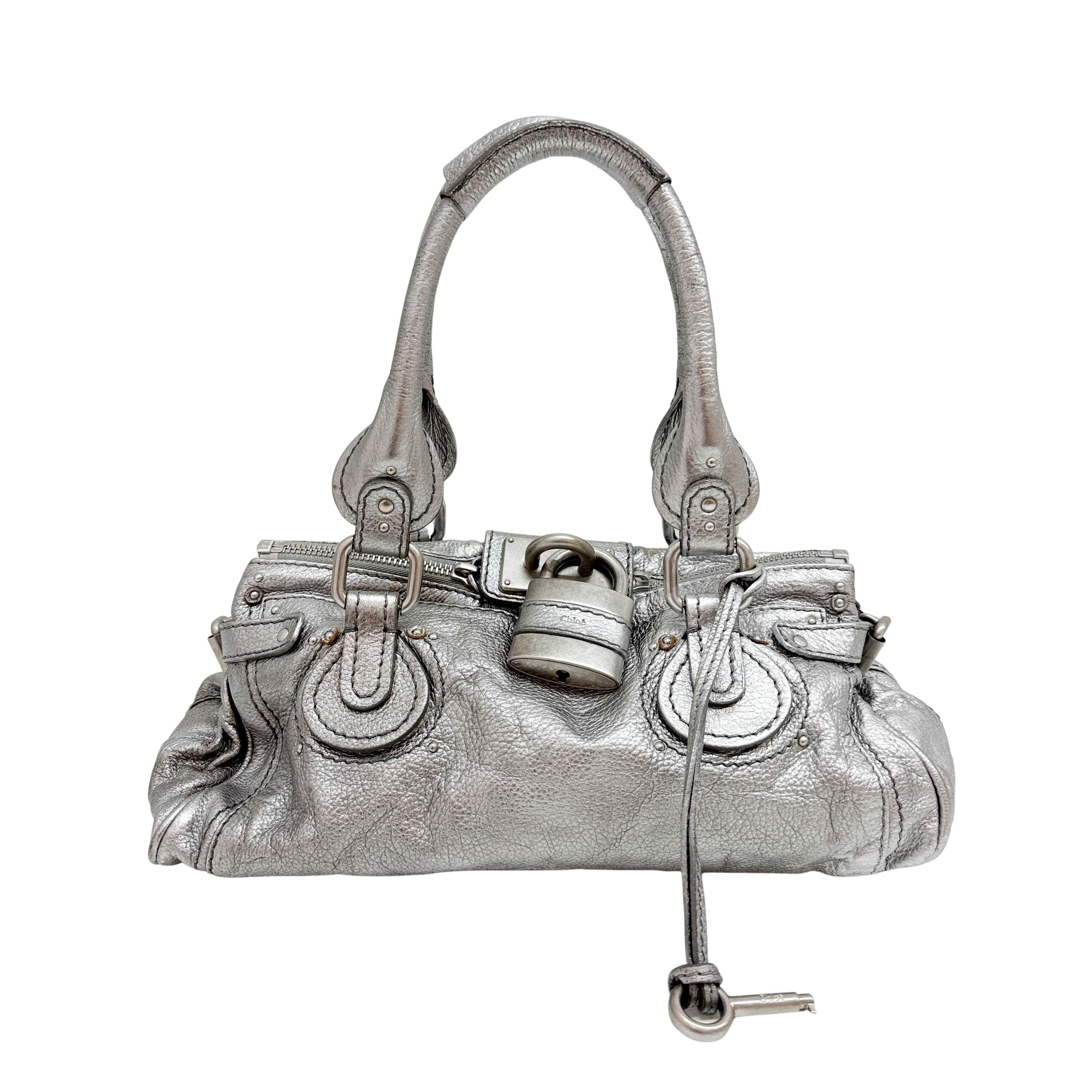 Paddington Silver Leather Shoulder Bag
