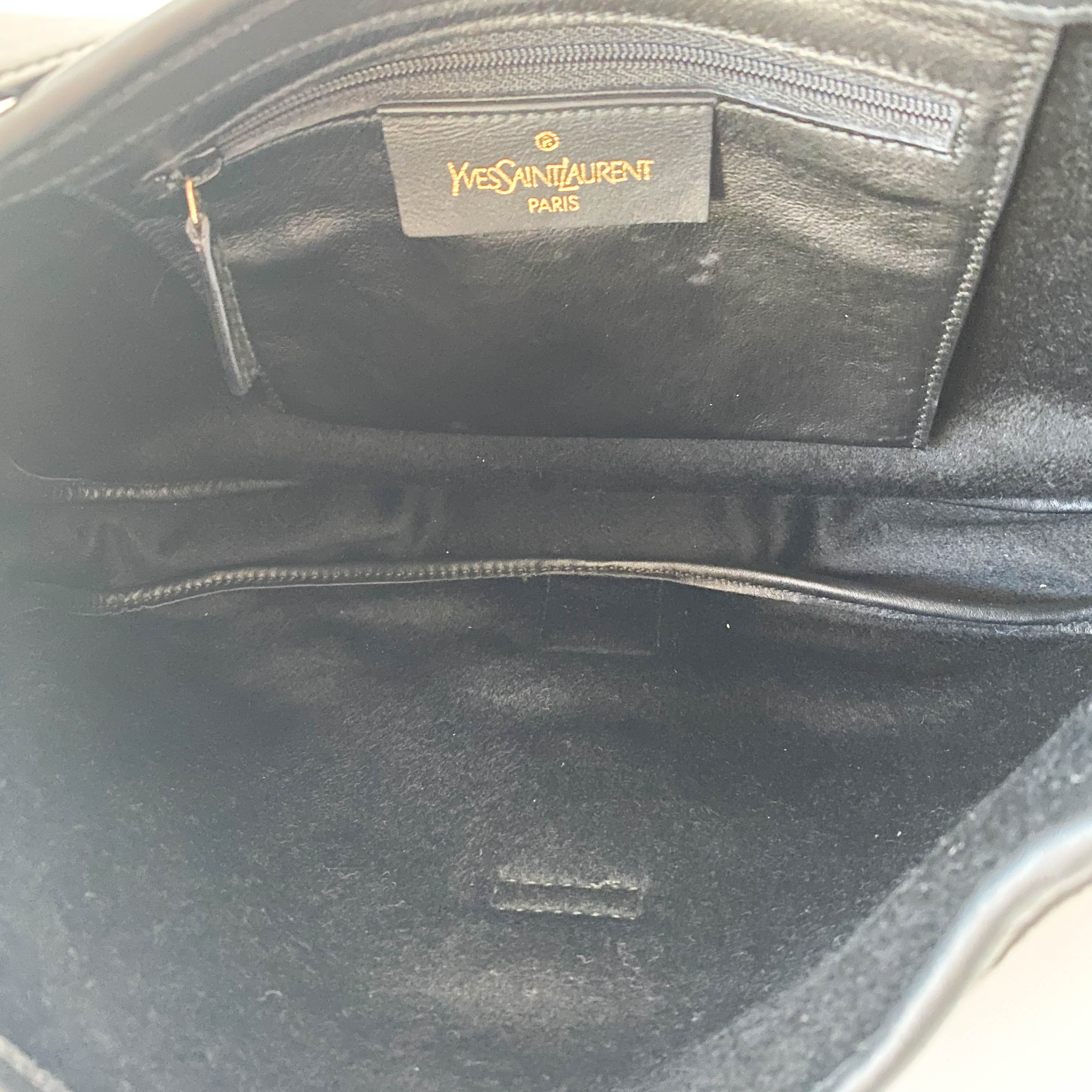 Archive YSL Black Cashmere Shoulder Bag