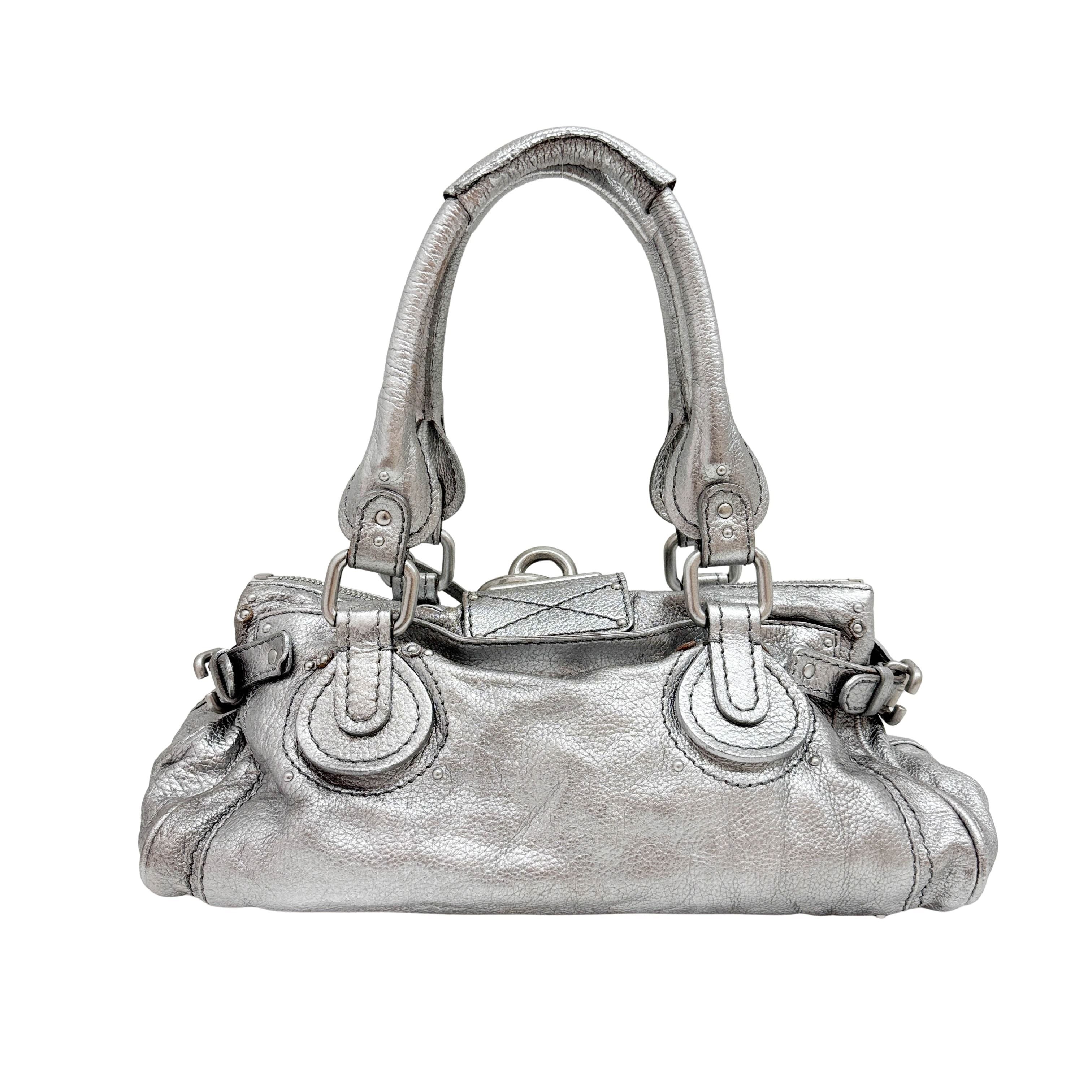 Paddington Silver Leather Shoulder Bag
