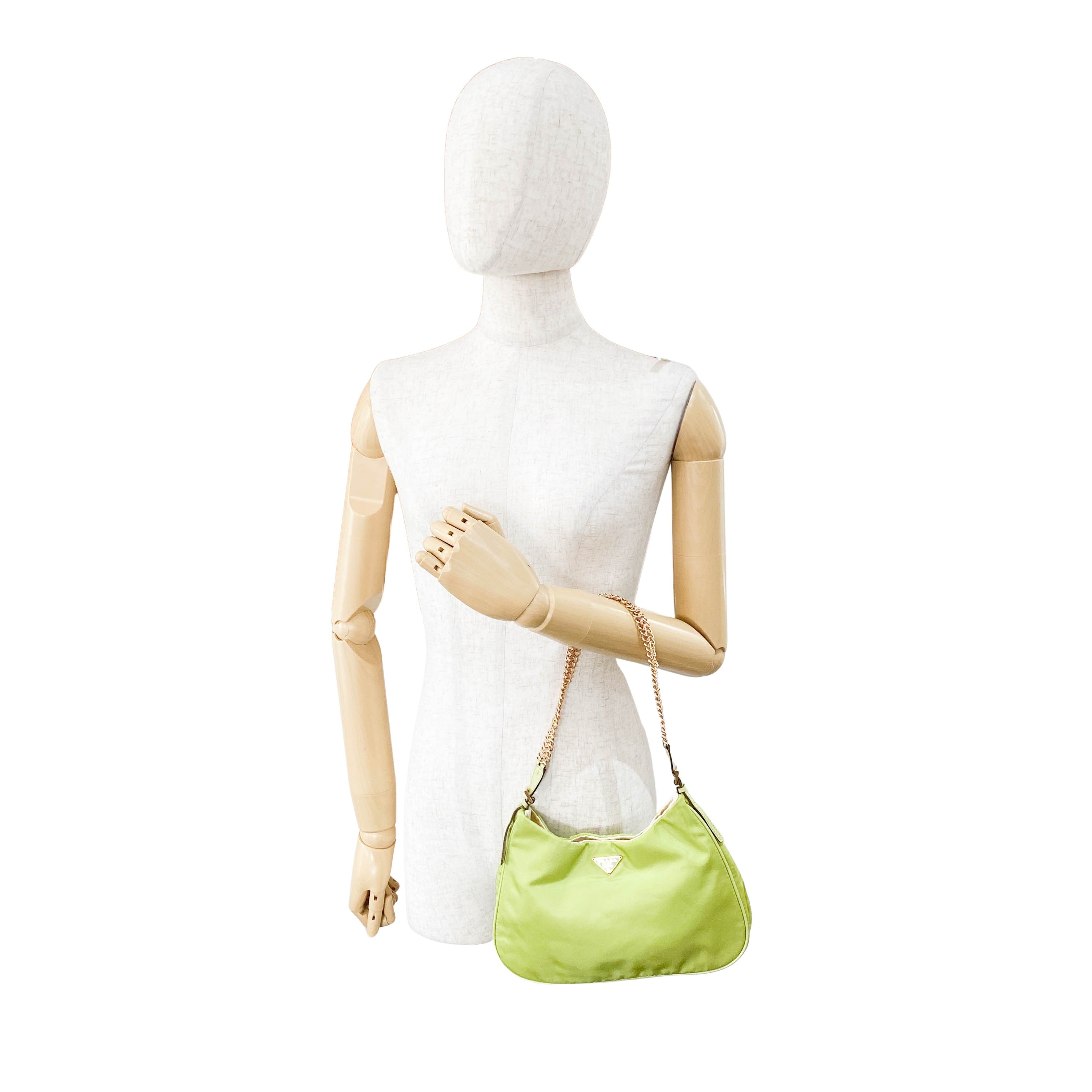 Small Green Nylon Shoulder Bag