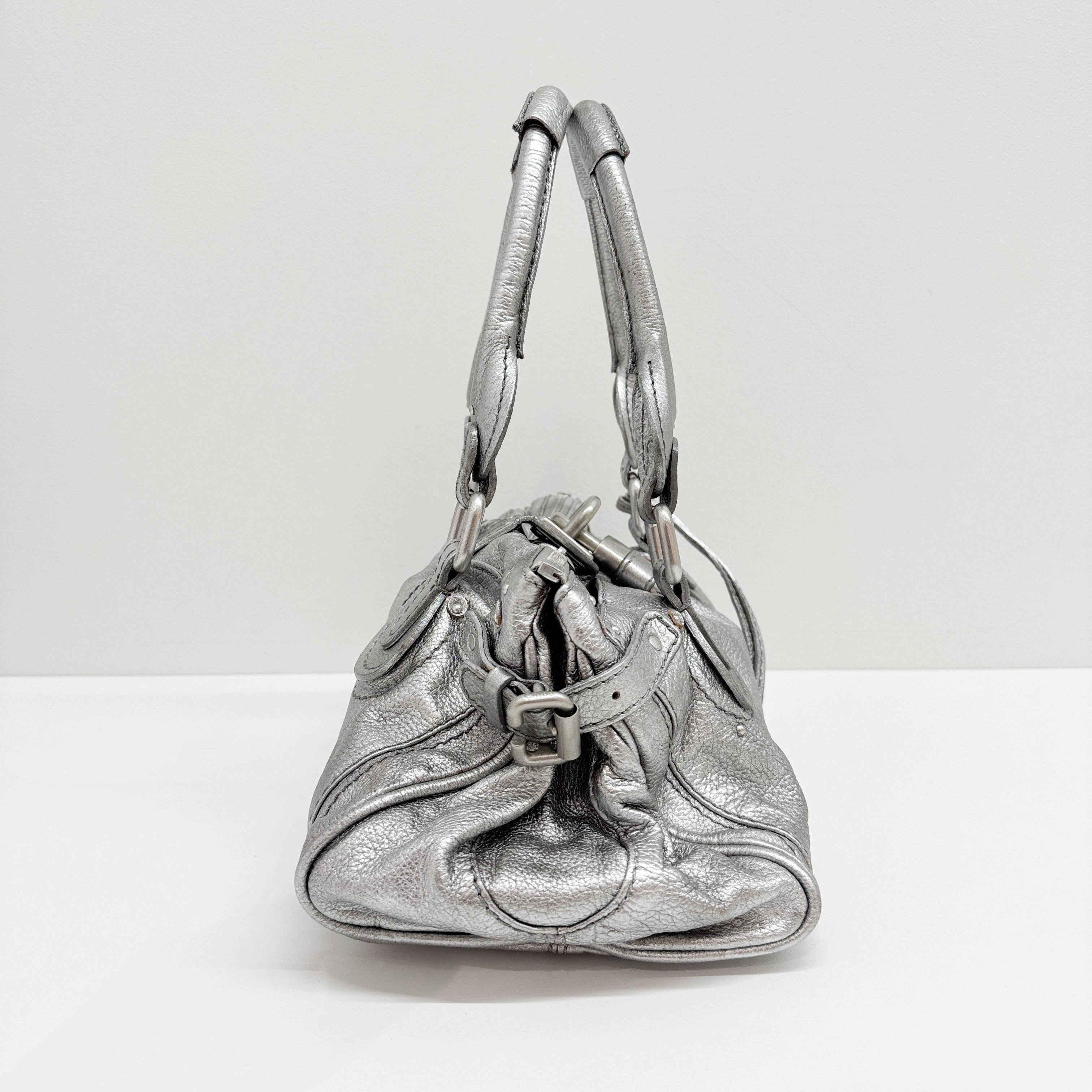 Paddington Silver Leather Shoulder Bag