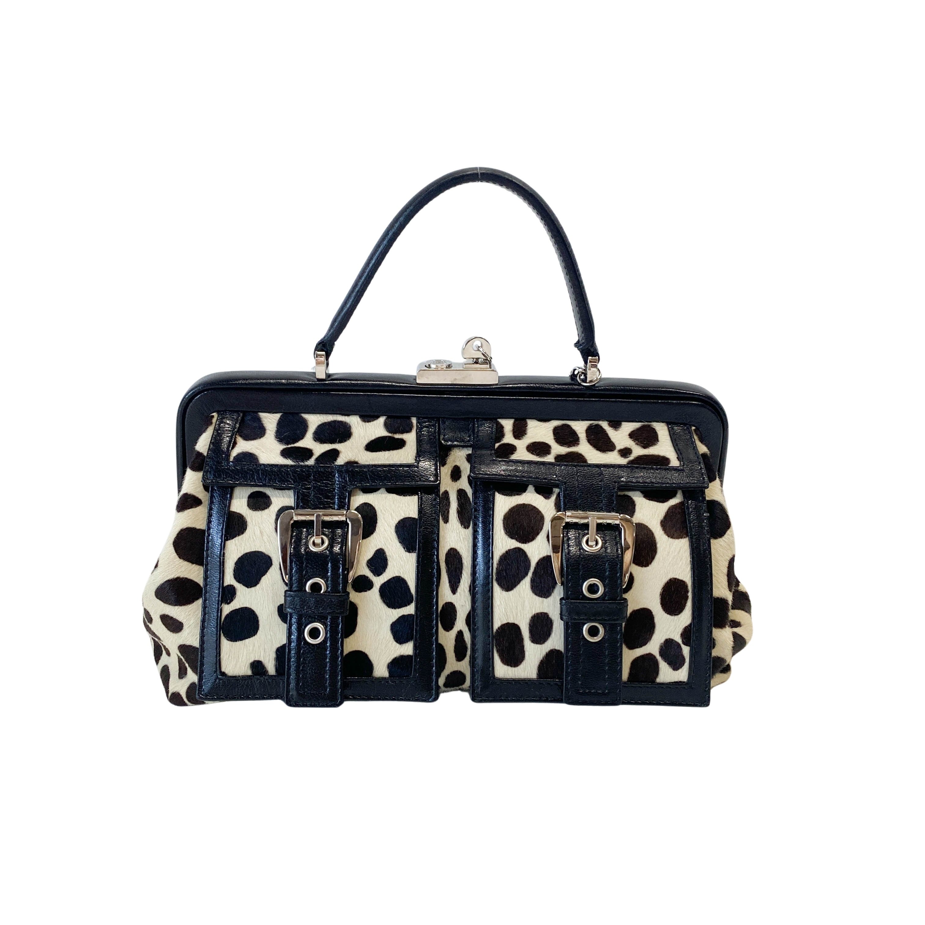 Brown Pony Hair Top Handle Bag