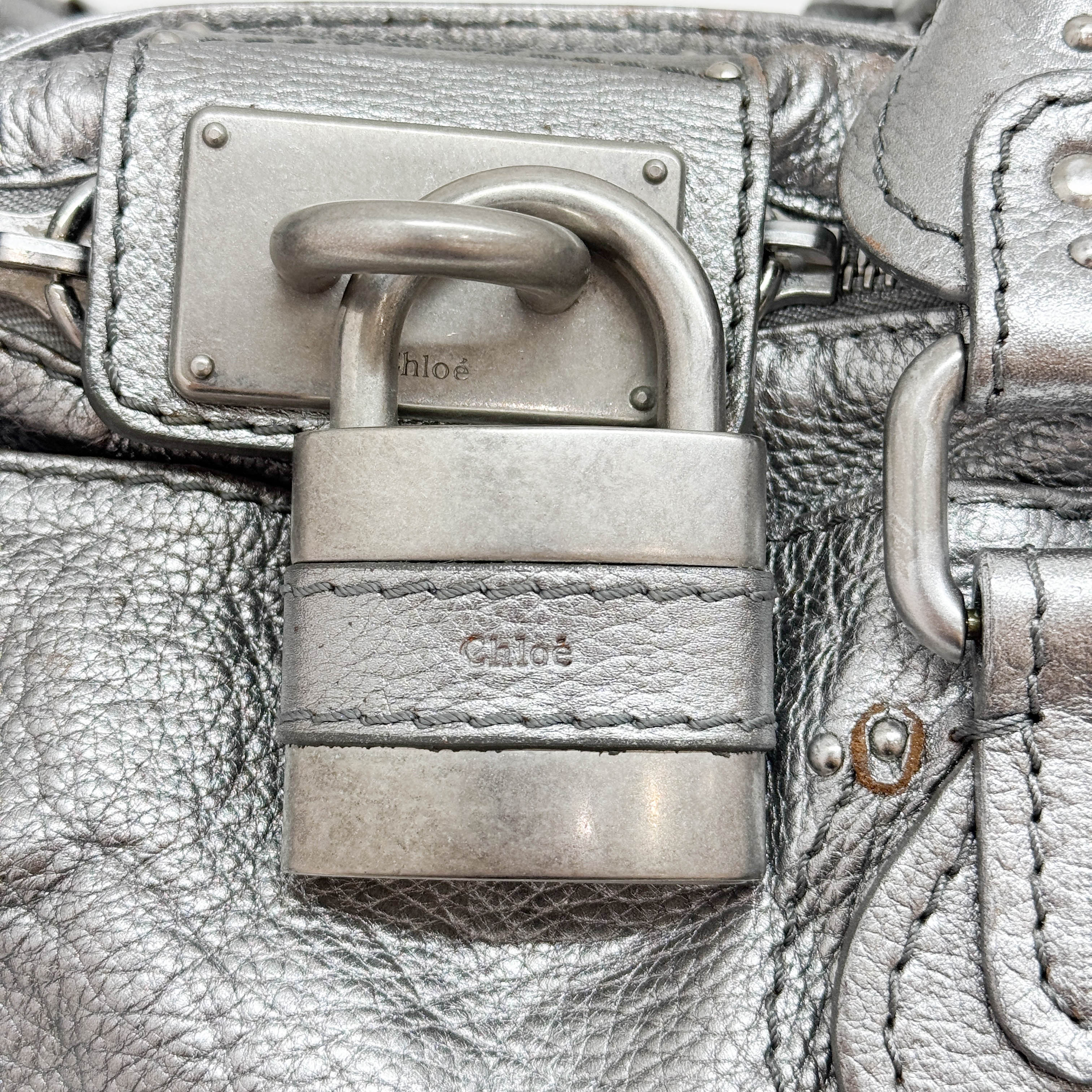 Paddington Silver Leather Shoulder Bag