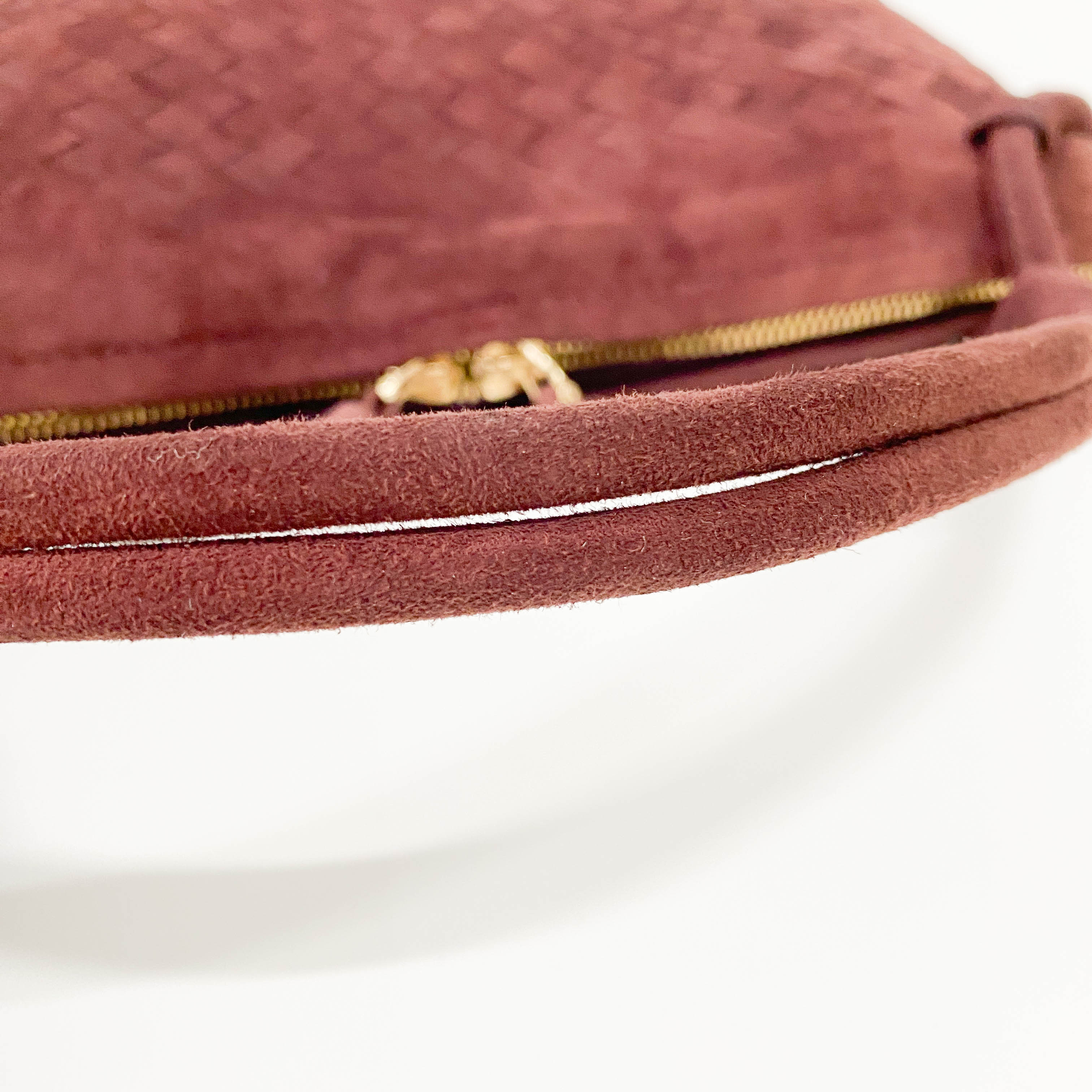 Intrecciato Brown Suede Shoulder Bag