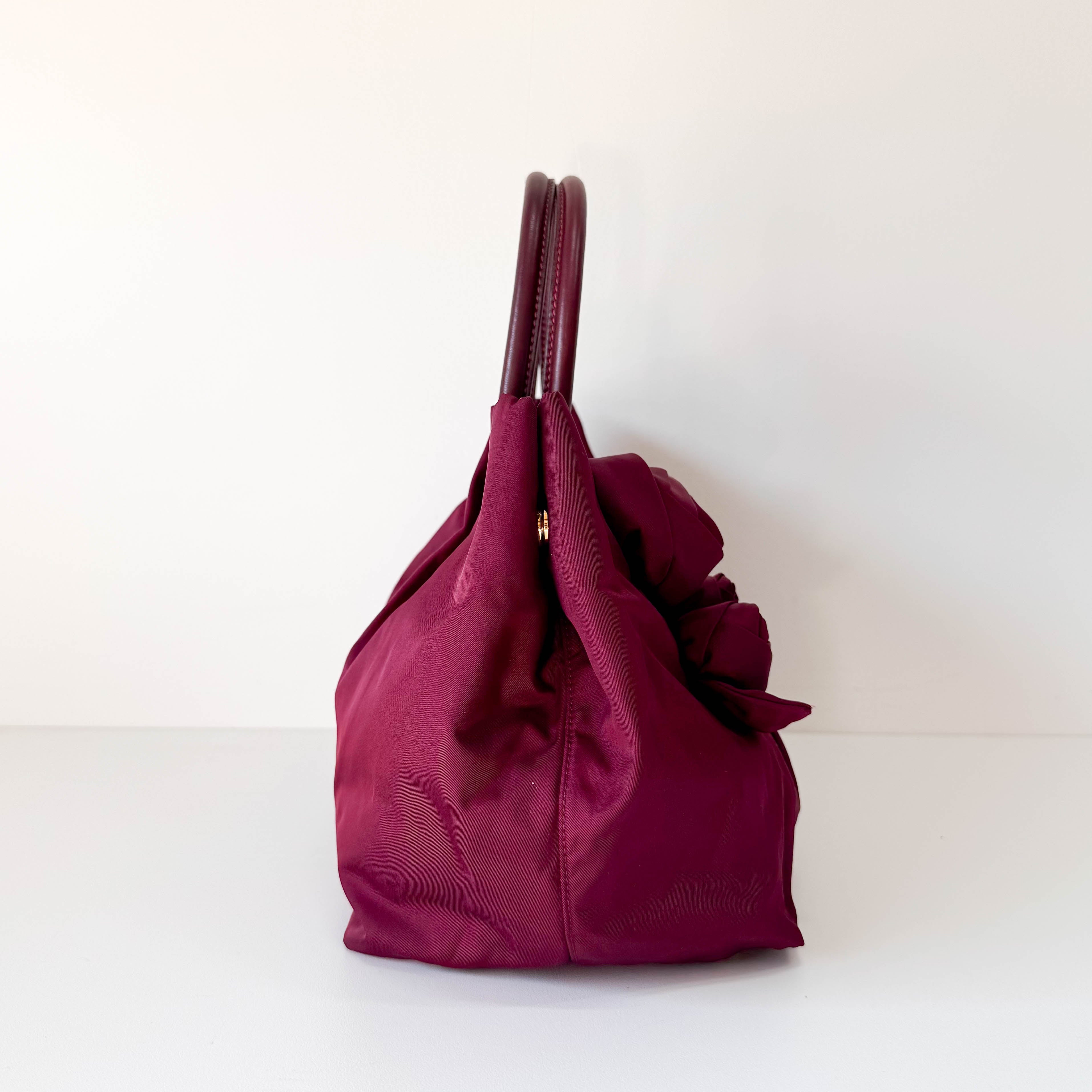 Burgundy Satin Handbag