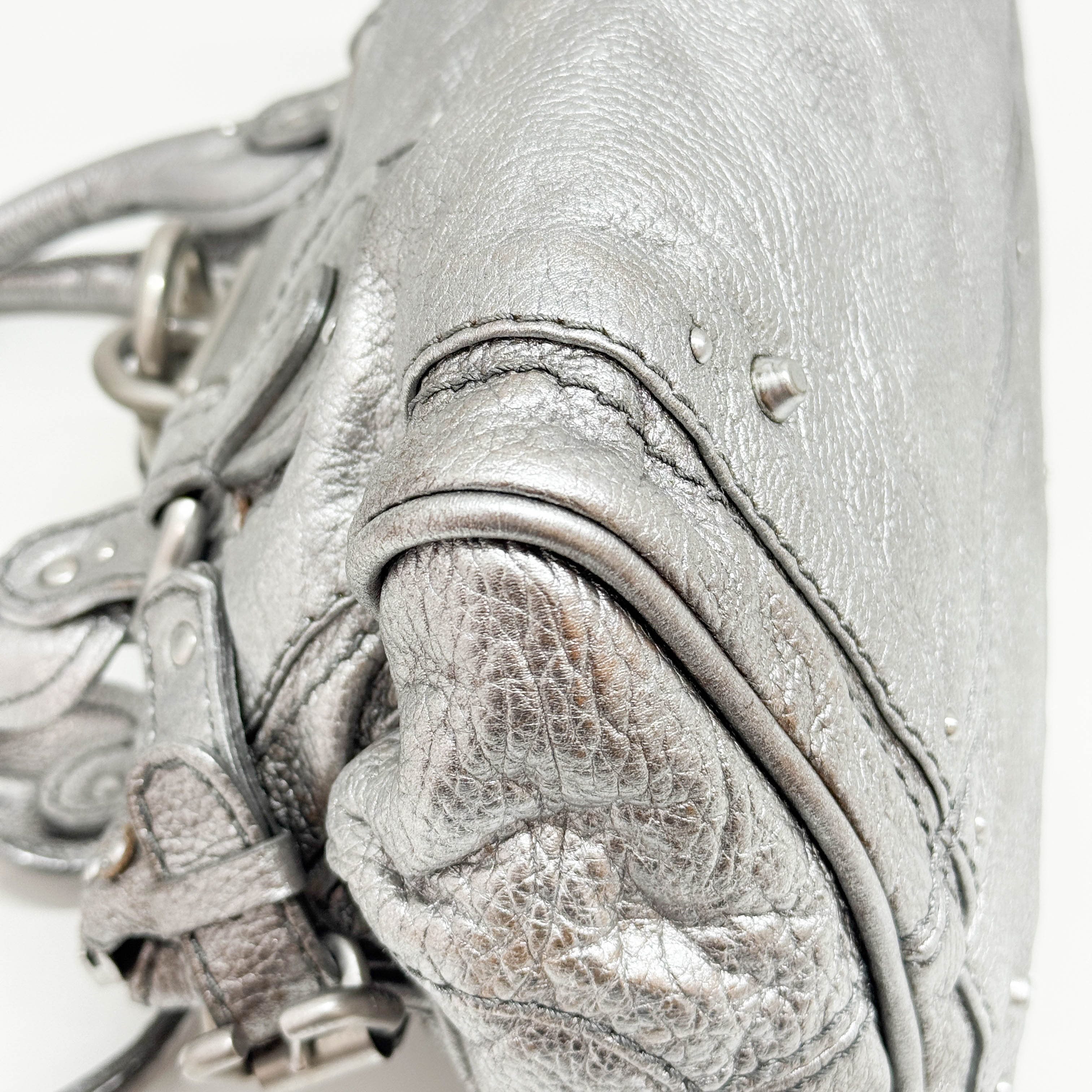 Paddington Silver Leather Shoulder Bag