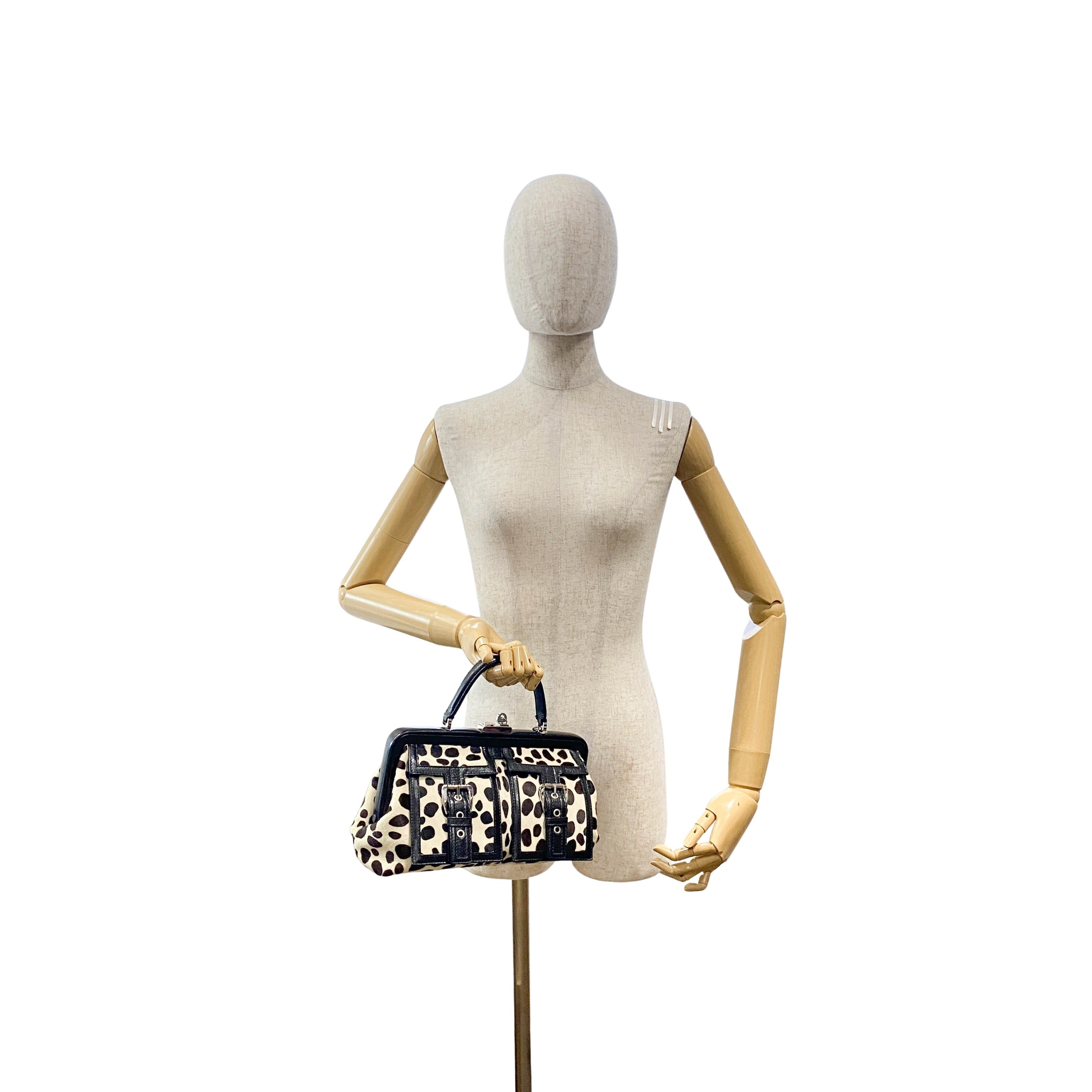 Brown Pony Hair Top Handle Bag