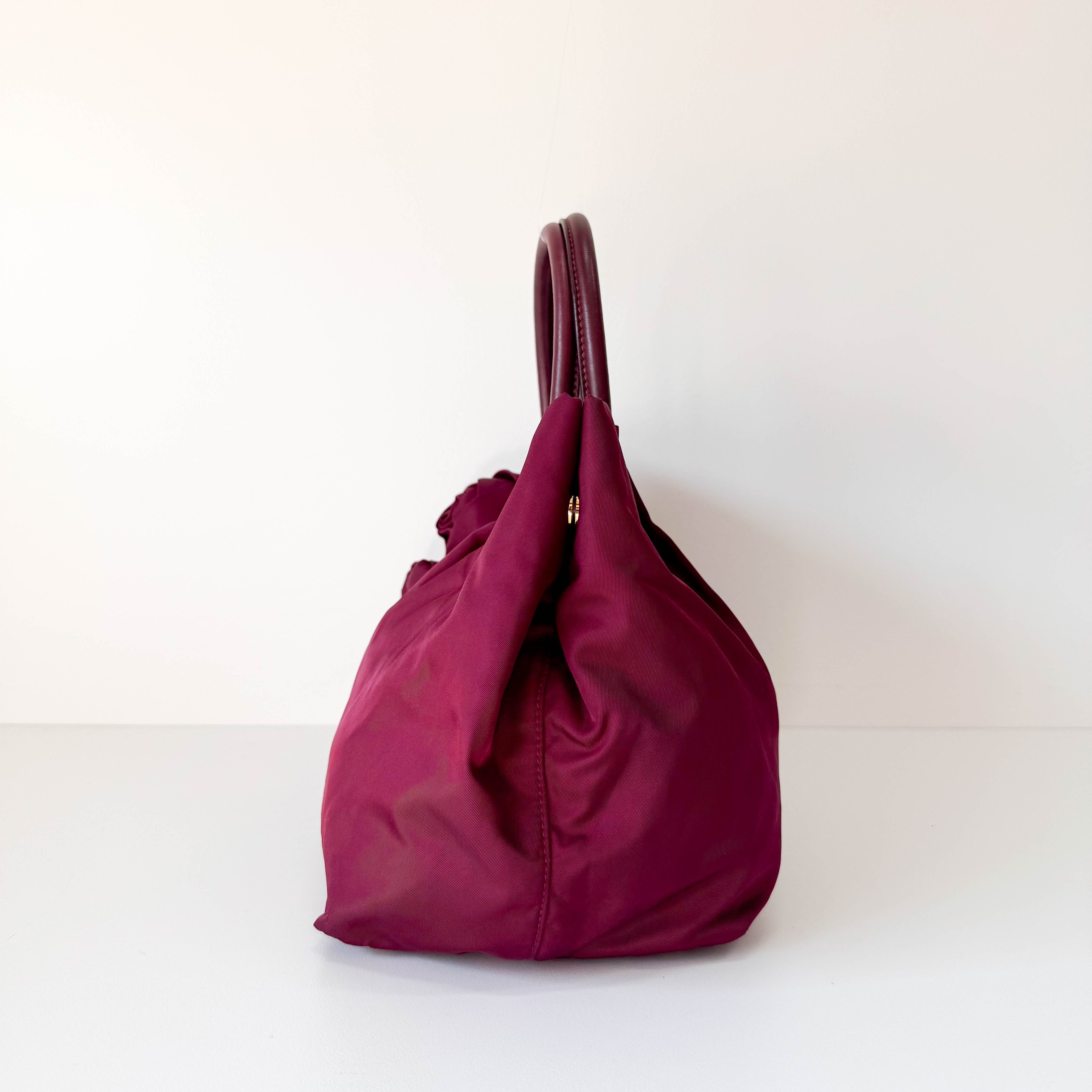 Burgundy Satin Handbag