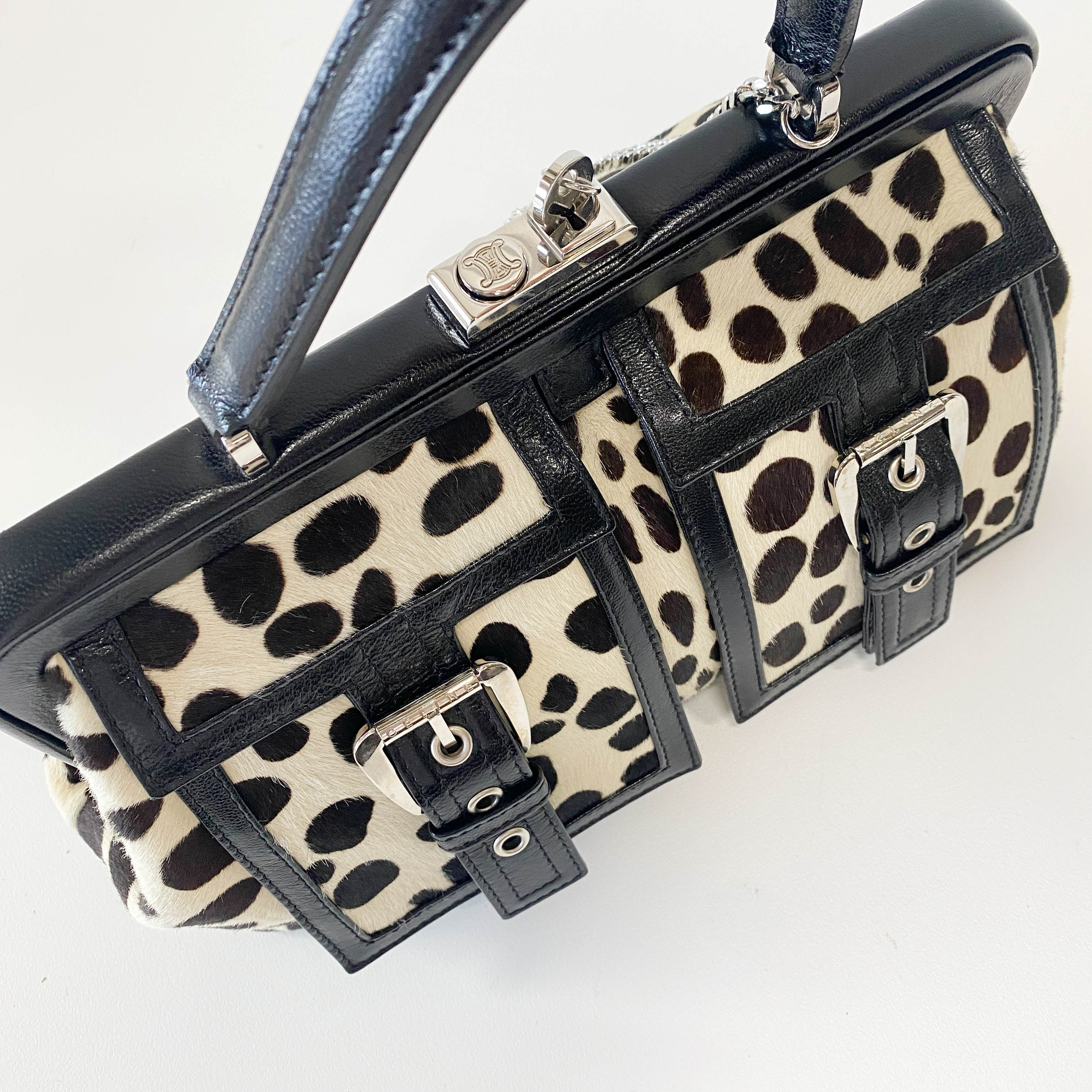 Brown Pony Hair Top Handle Bag