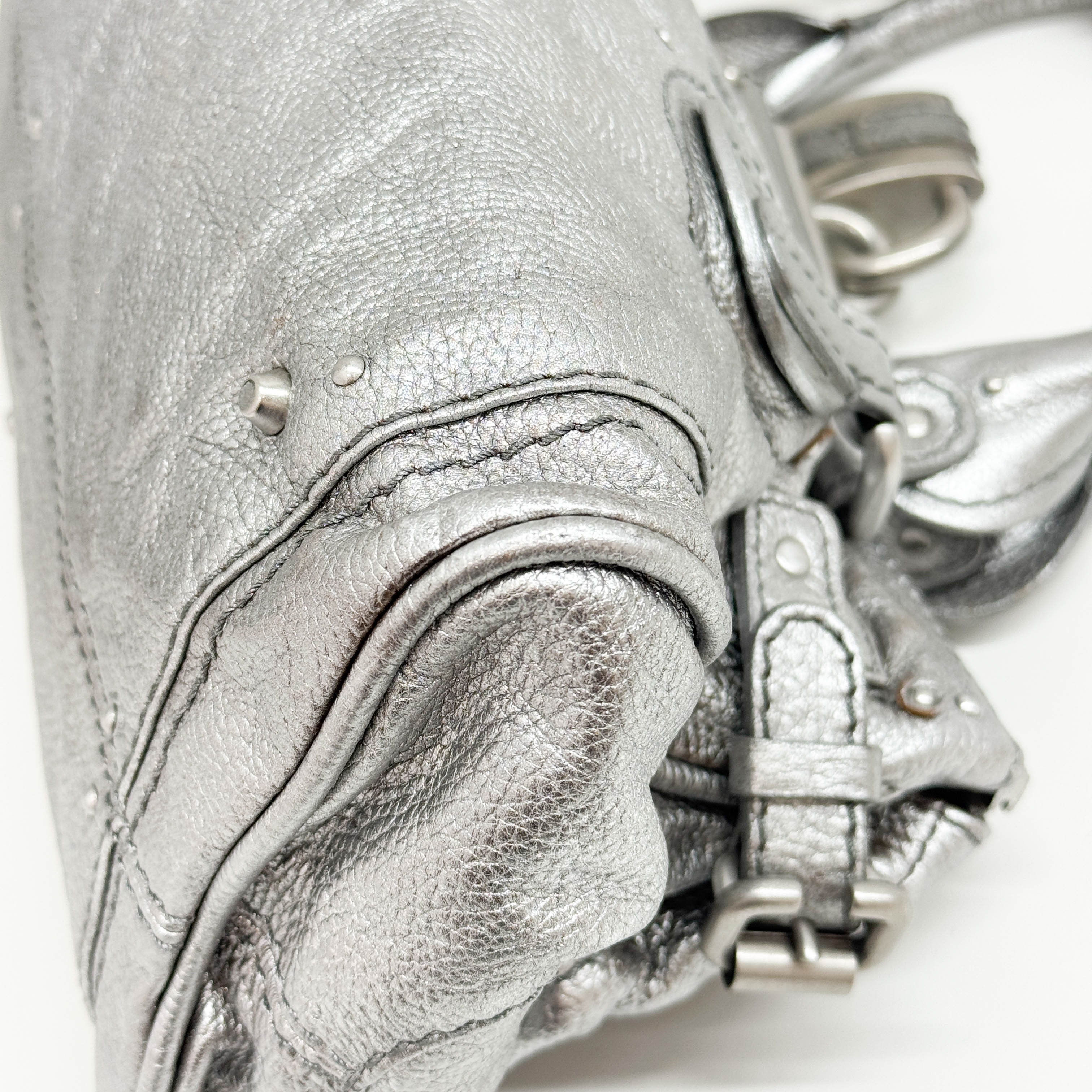 Paddington Silver Leather Shoulder Bag