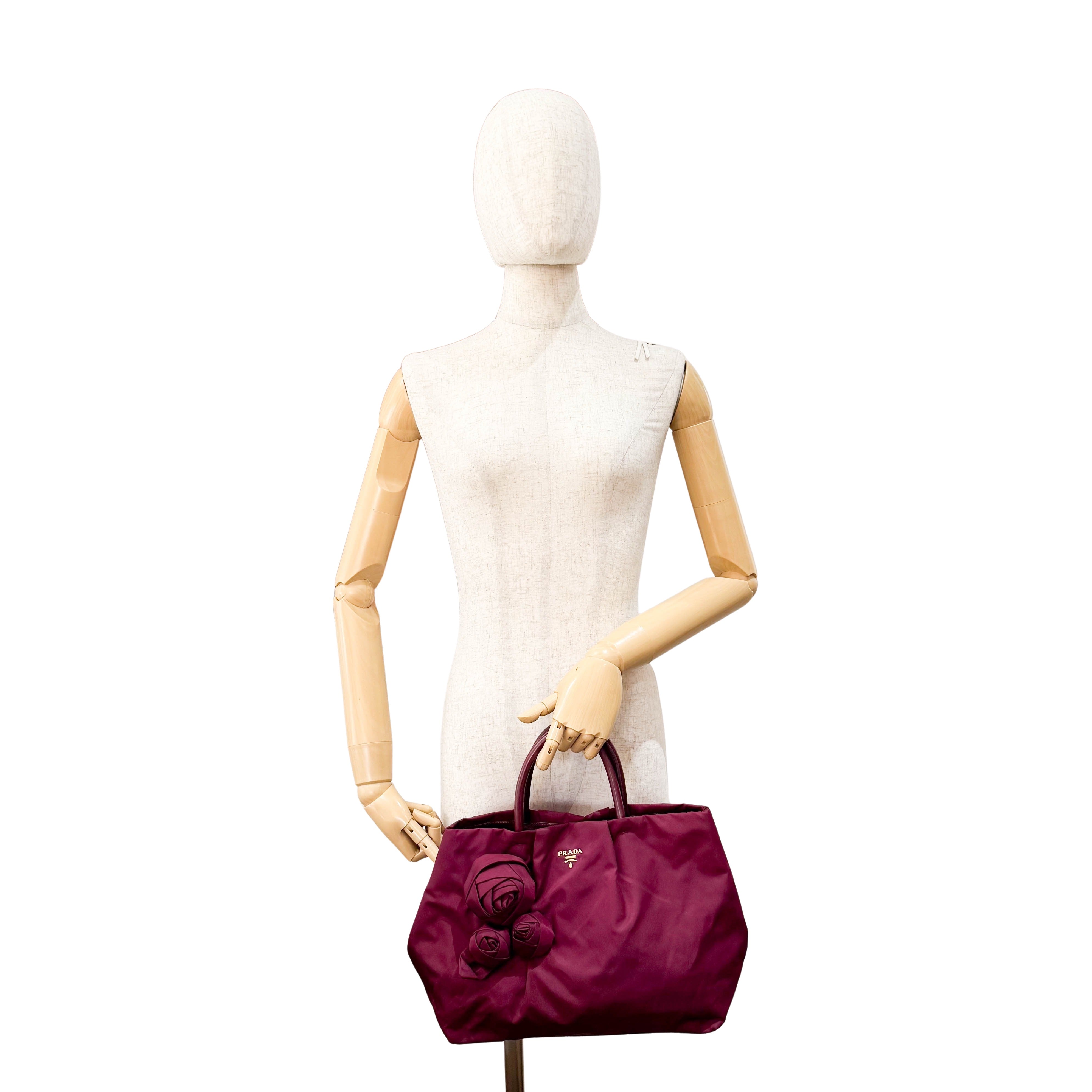 Burgundy Satin Handbag