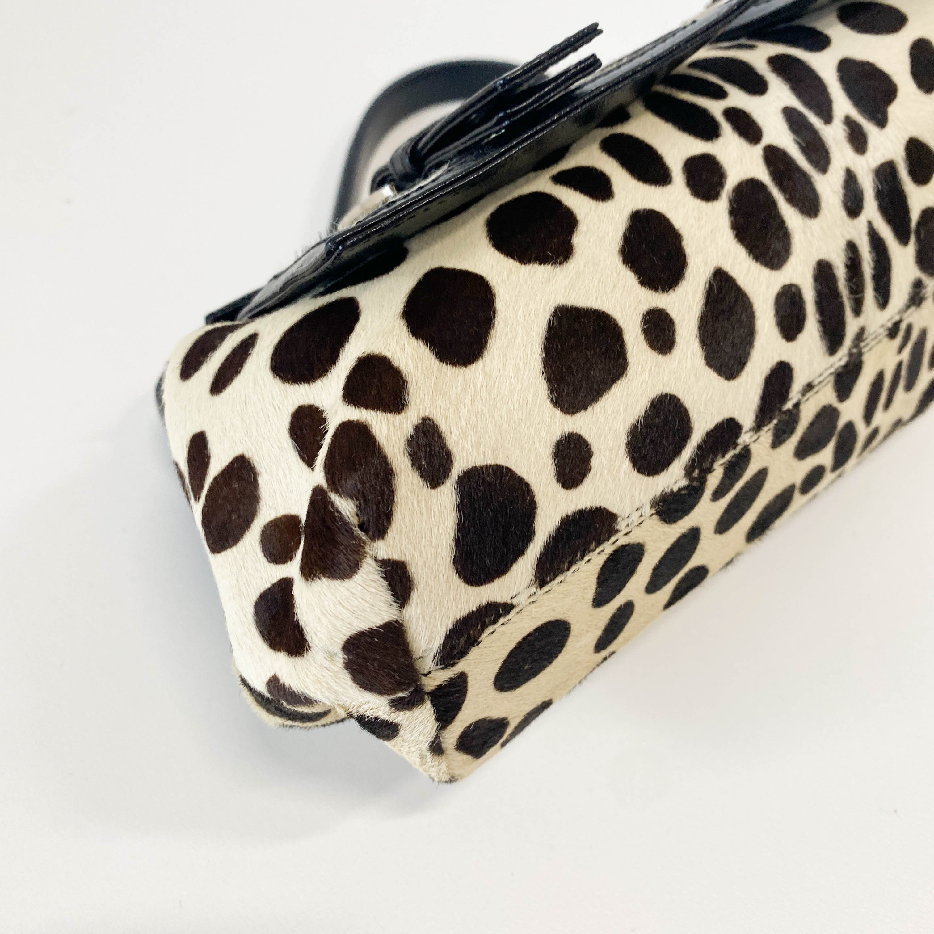 Brown Pony Hair Top Handle Bag