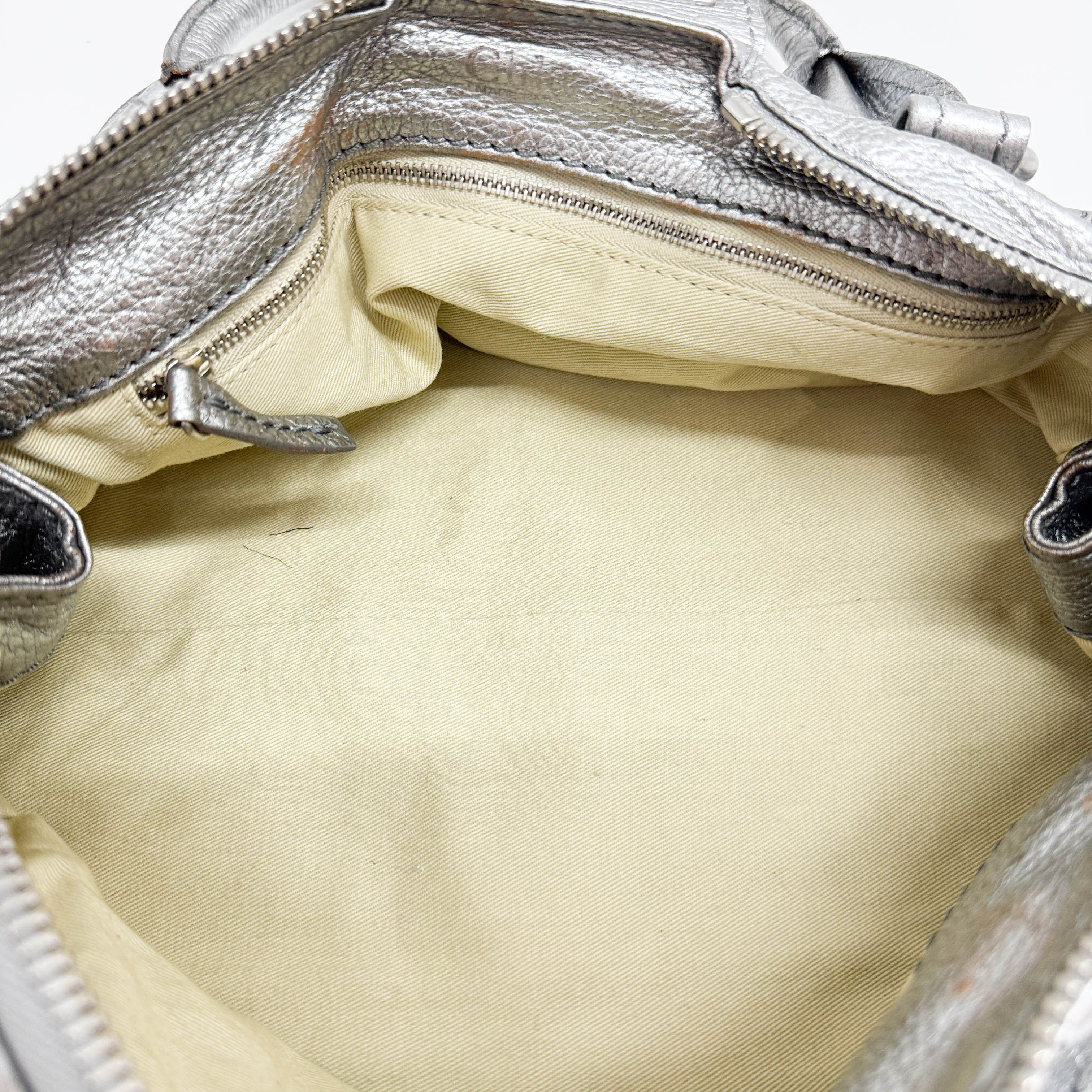 Paddington Silver Leather Shoulder Bag