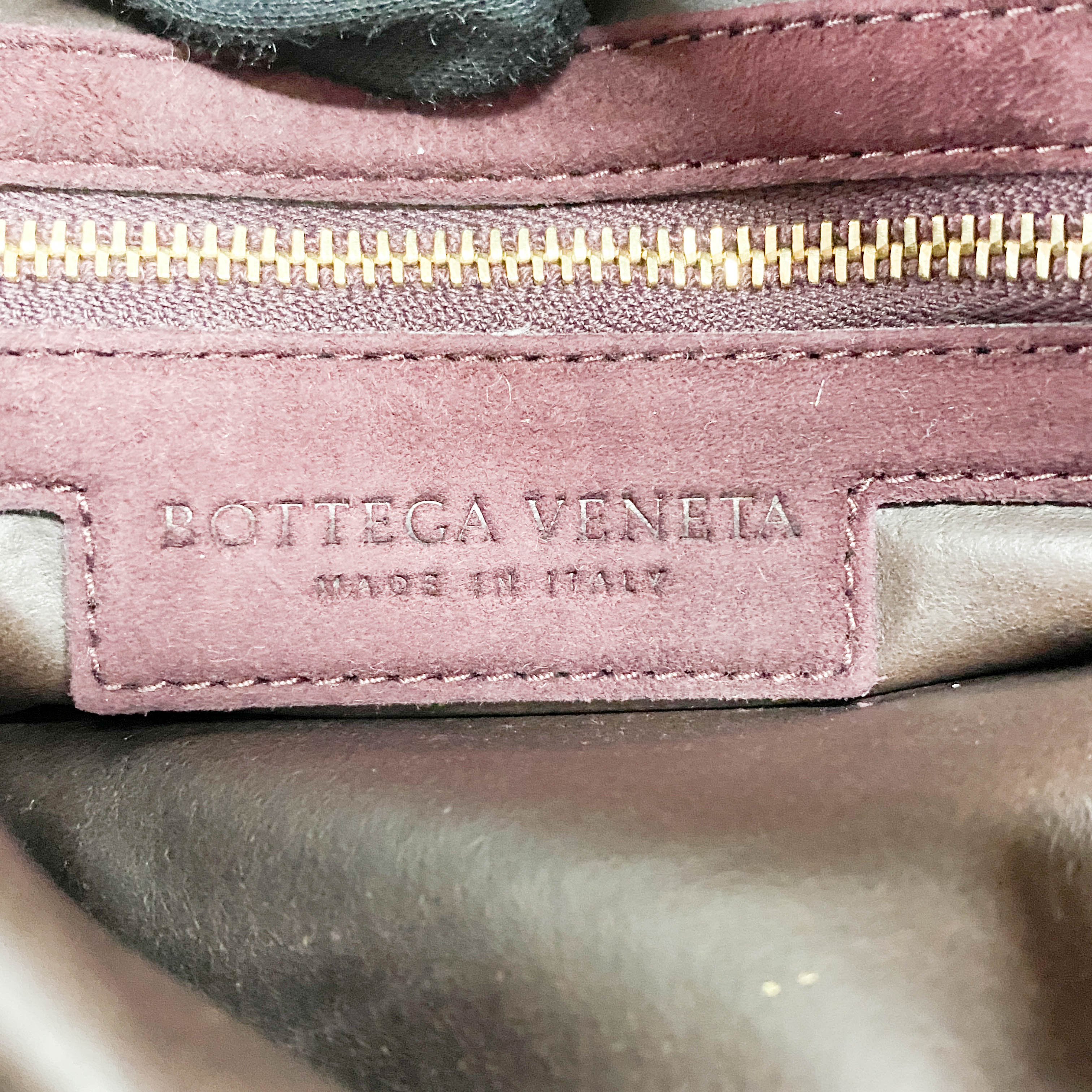 Intrecciato Brown Suede Shoulder Bag