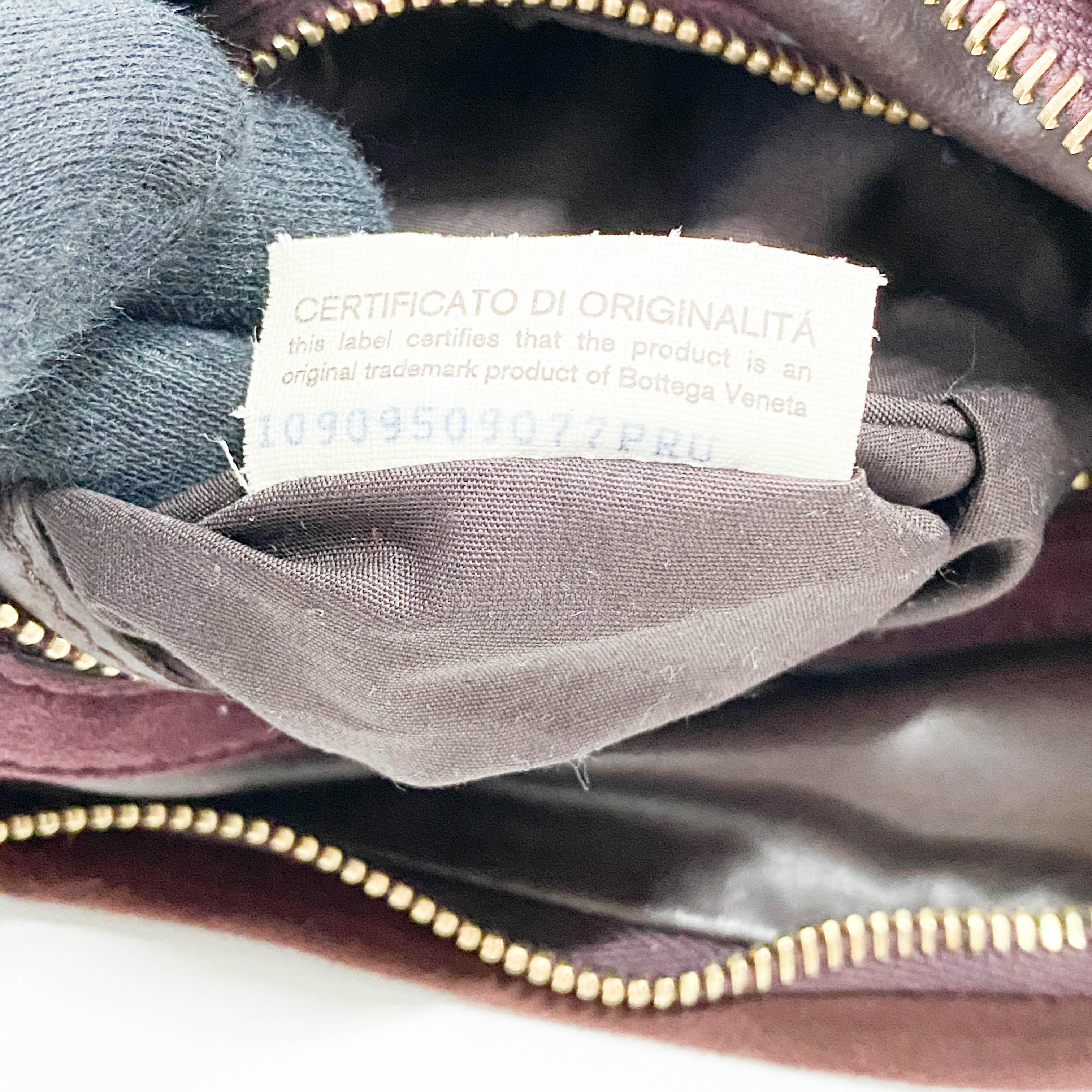 Intrecciato Brown Suede Shoulder Bag