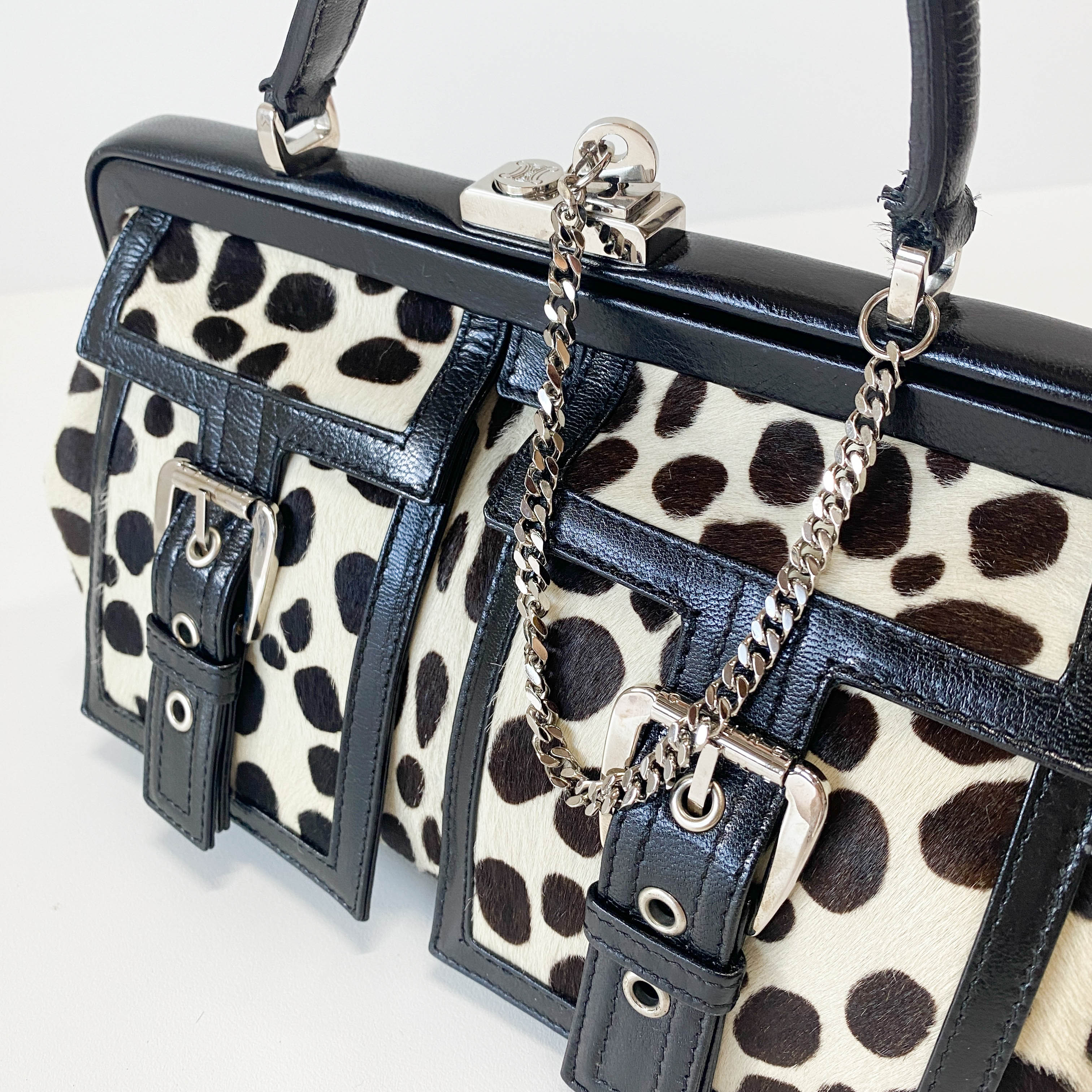 Brown Pony Hair Top Handle Bag