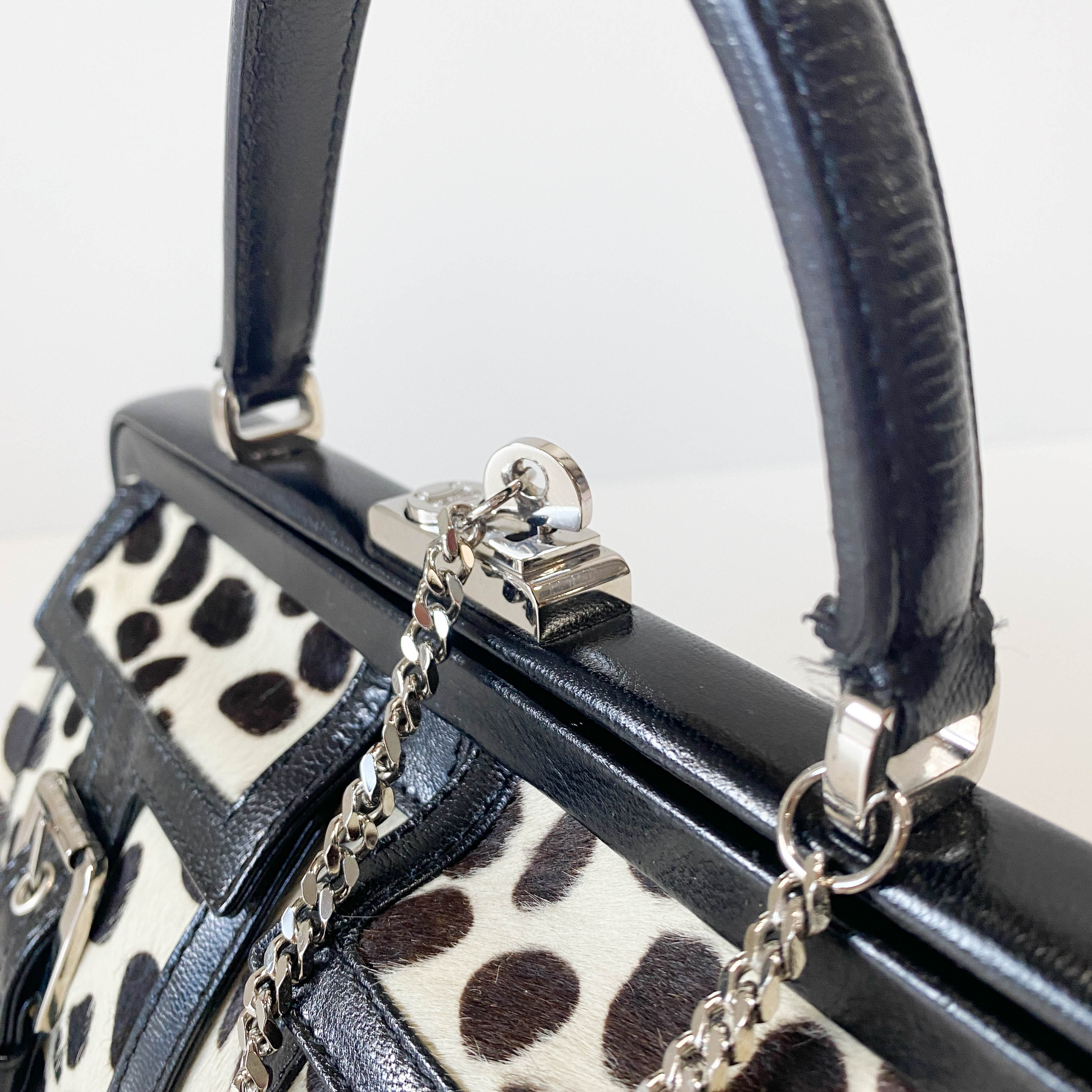 Brown Pony Hair Top Handle Bag