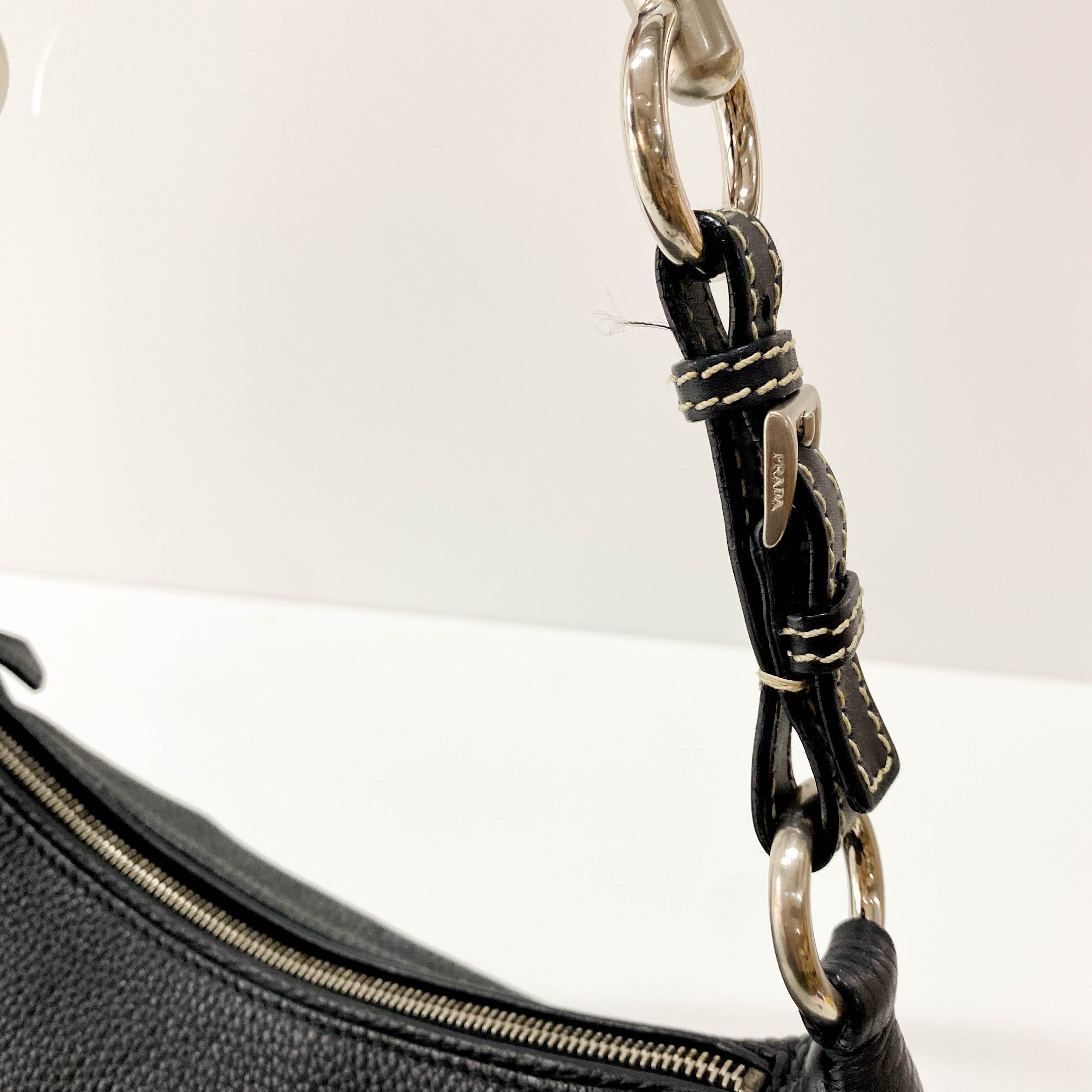 Leather Black Hobo Shoulder Bag