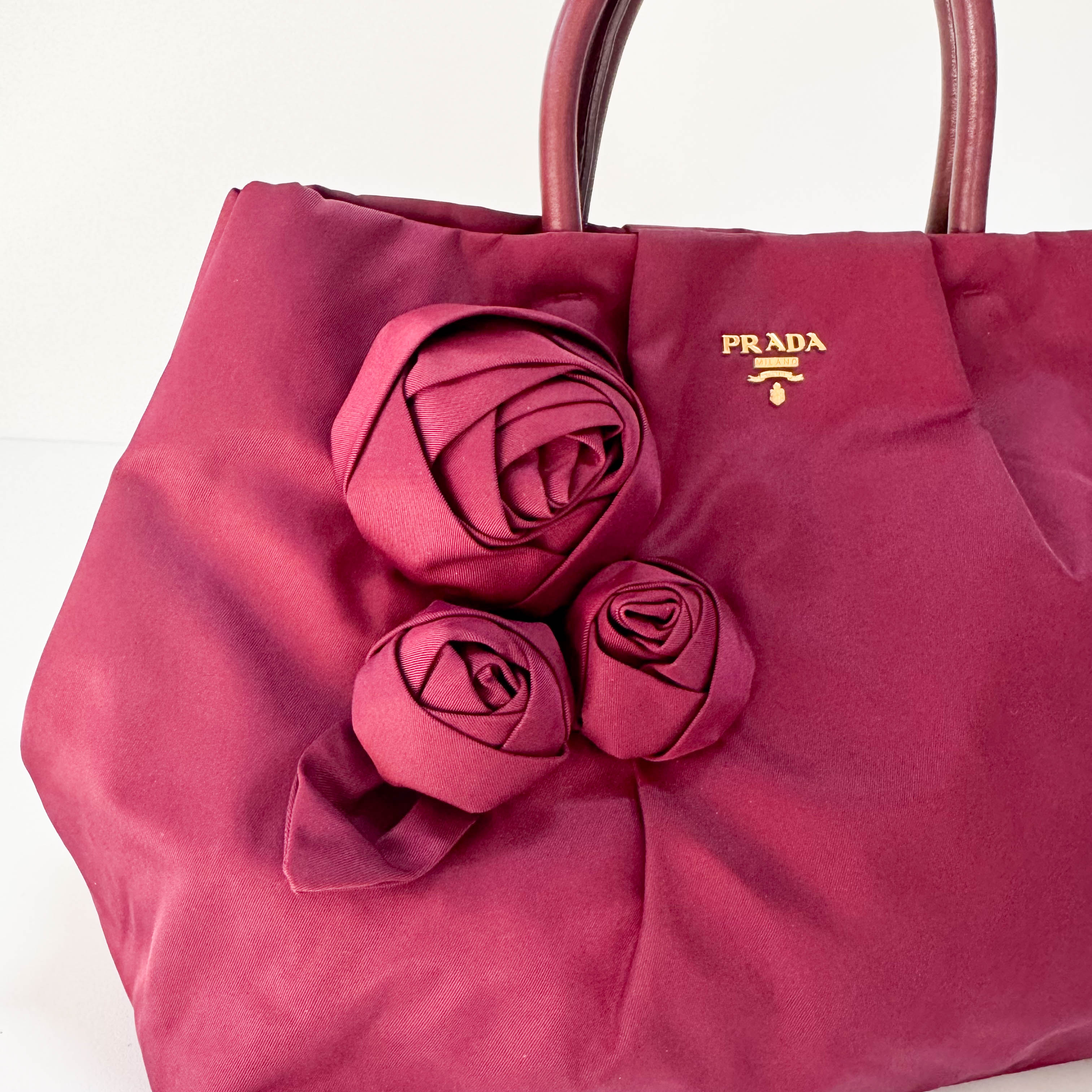 Burgundy Satin Handbag