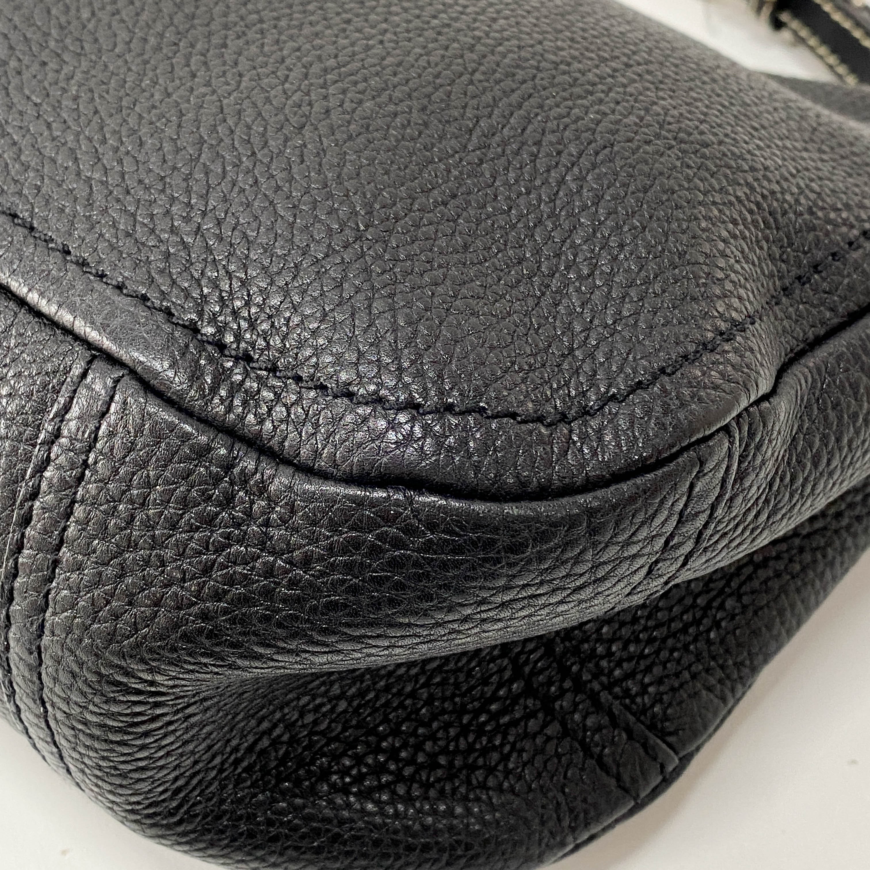 Leather Black Hobo Shoulder Bag