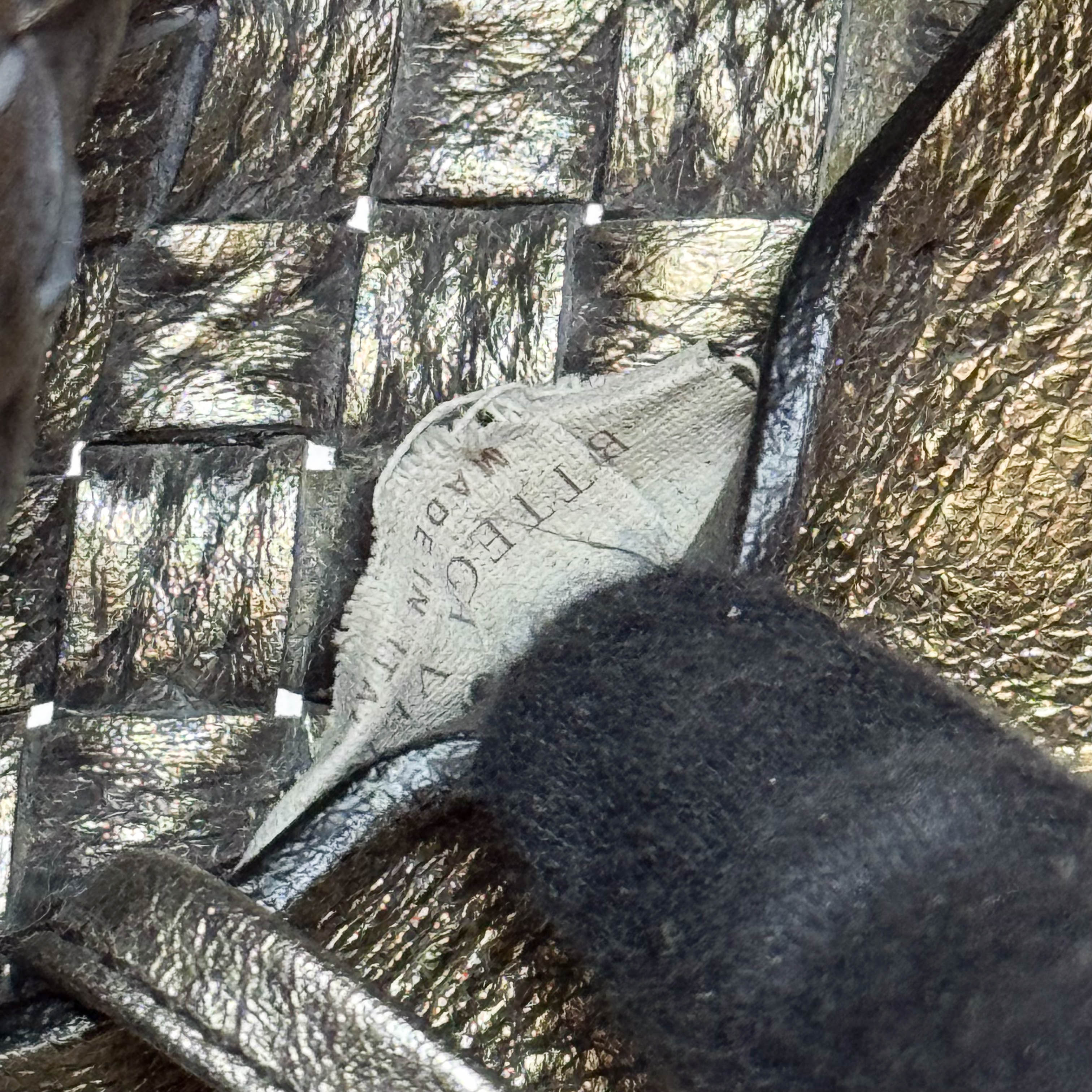 Intrecciato Gold Leather Tote Bag