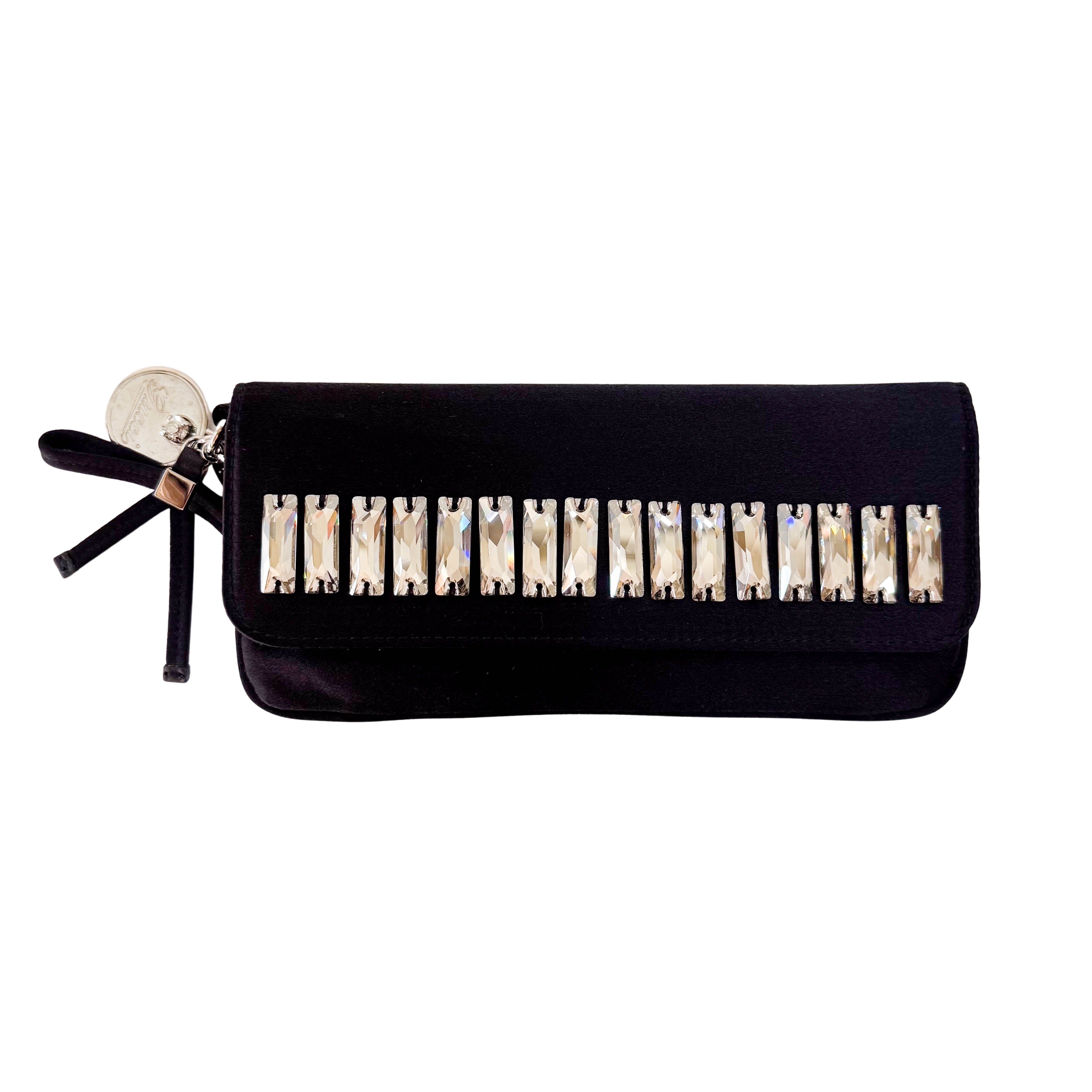 Rhinestone Satin Clutch