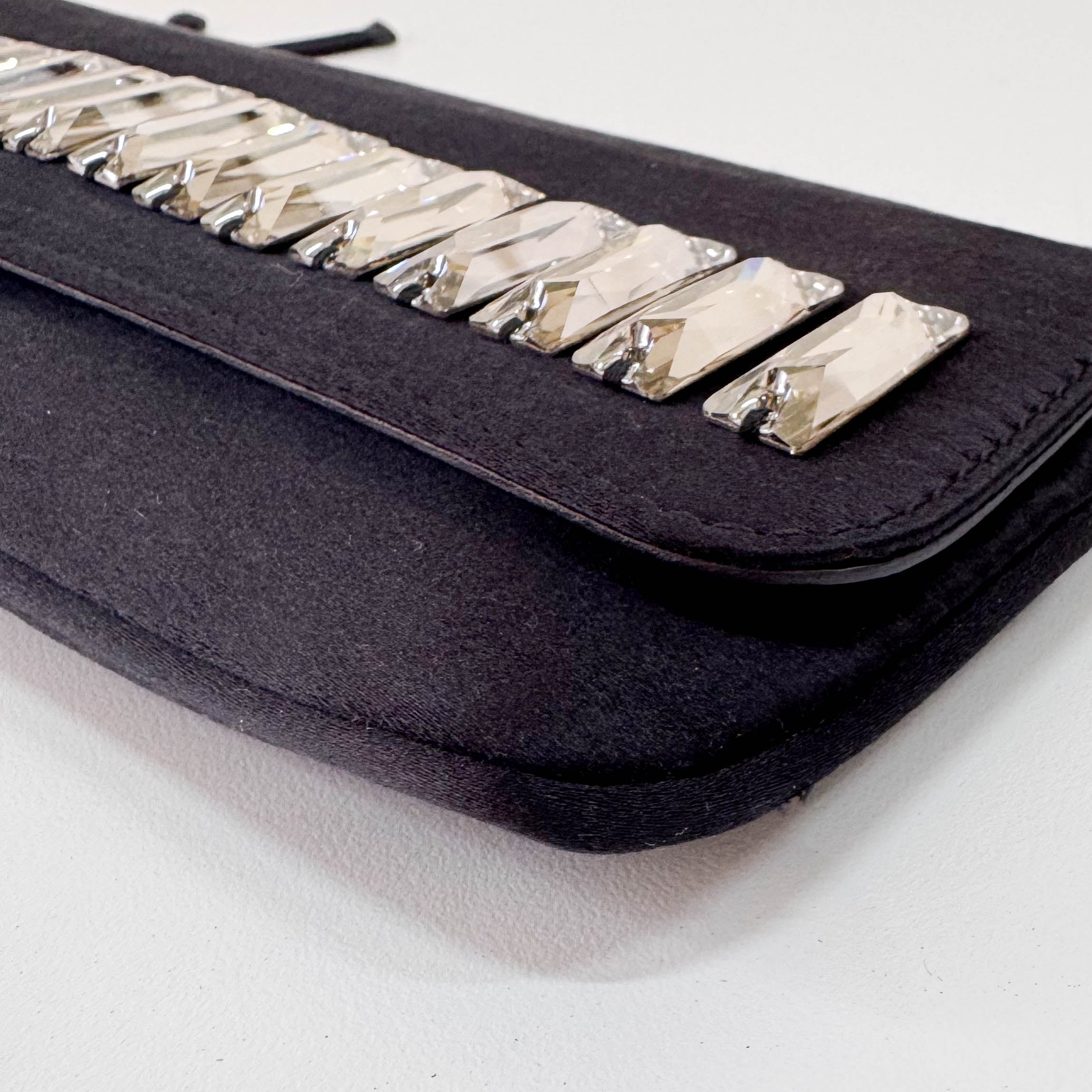 Rhinestone Satin Clutch