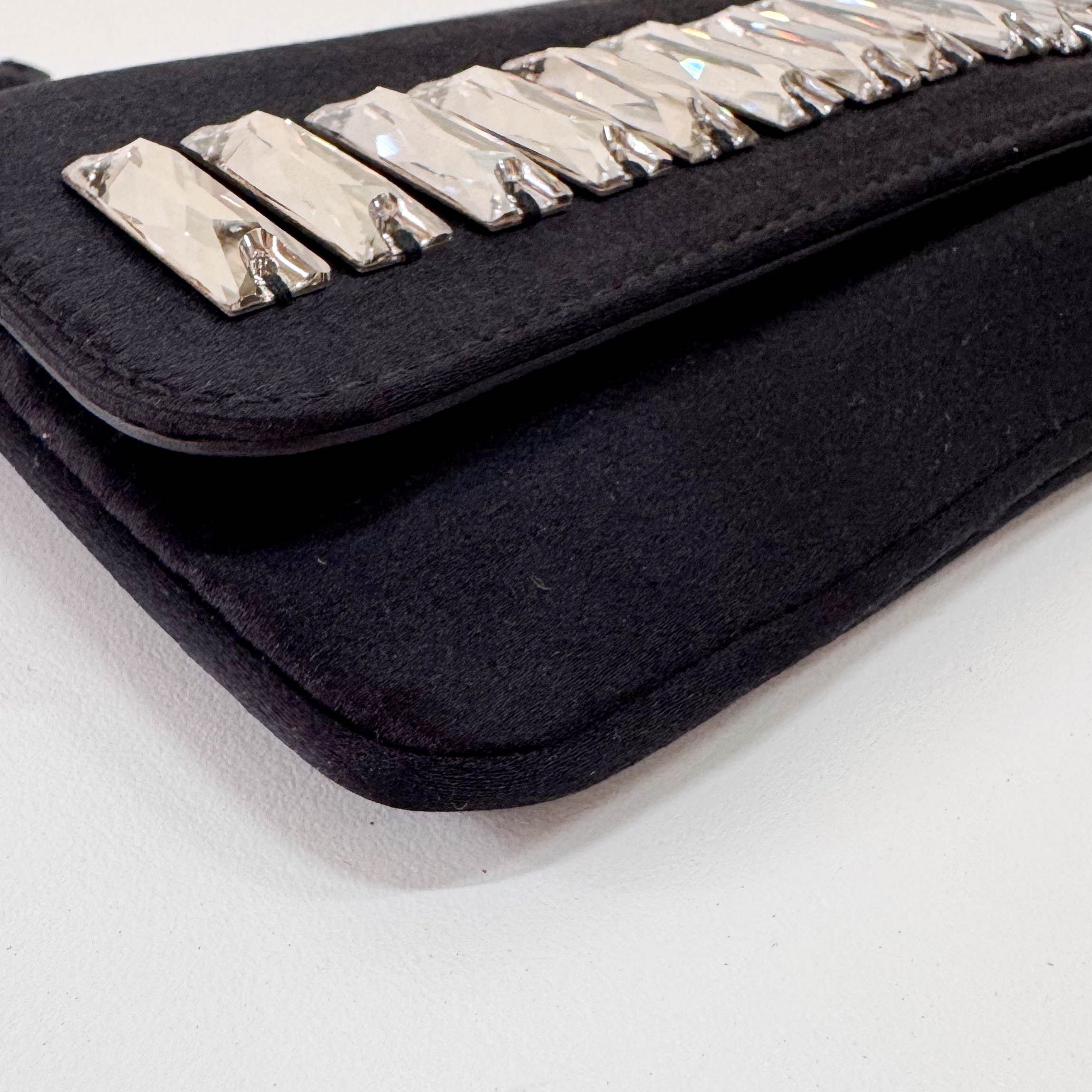 Rhinestone Satin Clutch