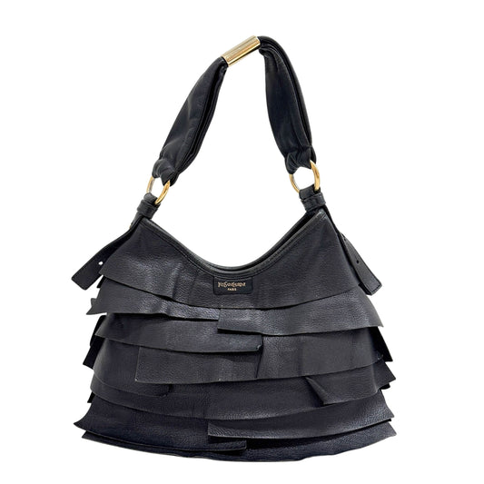 Mini Saint Tropez Black Leather Shoulder Bag