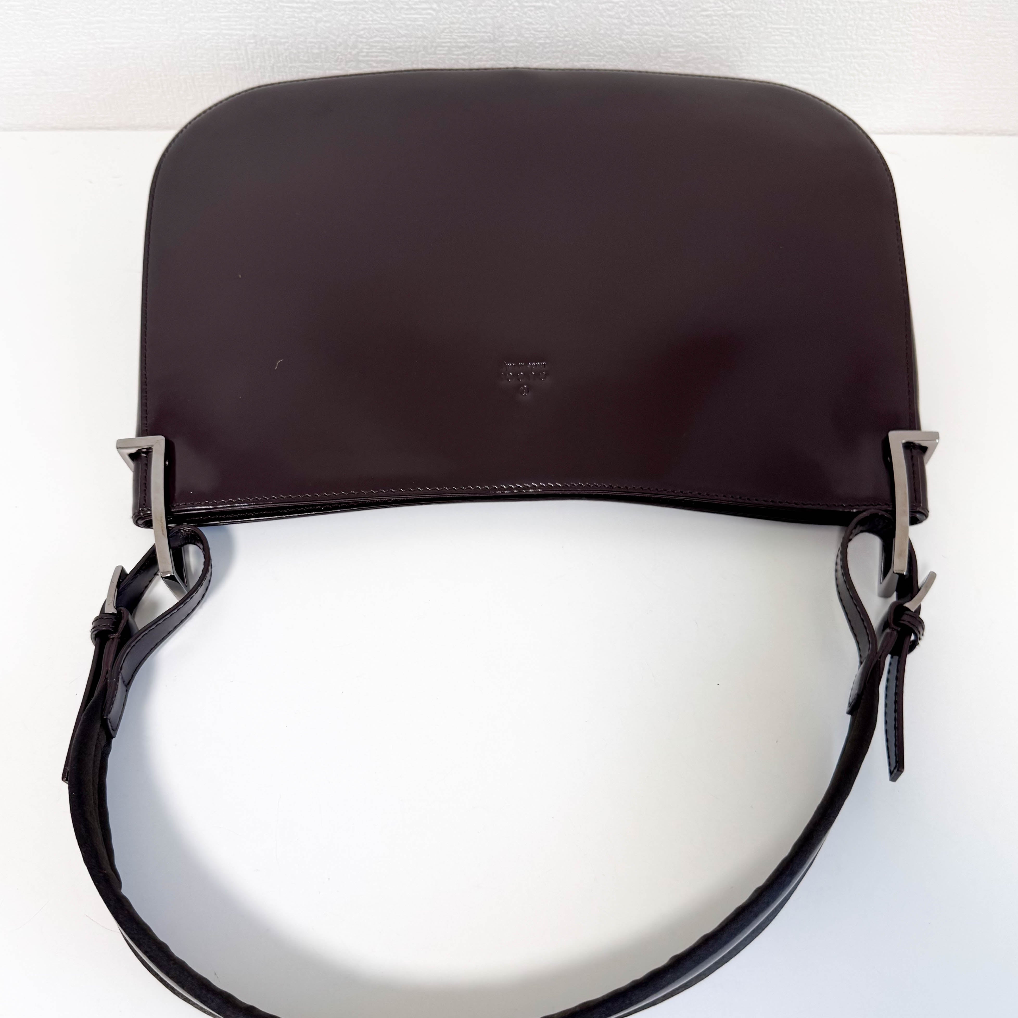 Brown Patent Leather Shoulder Bag