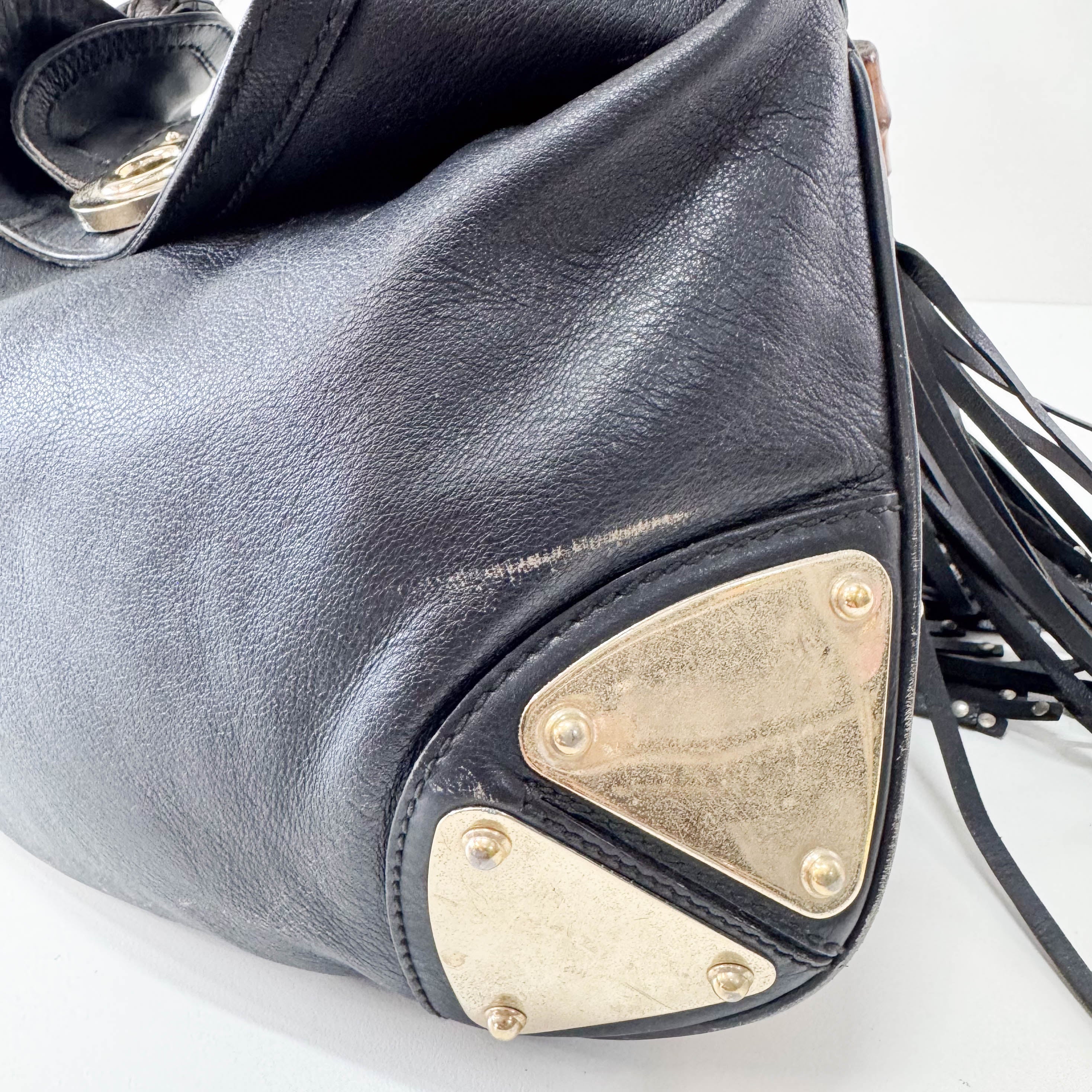 Black Leather Shoulder Bag