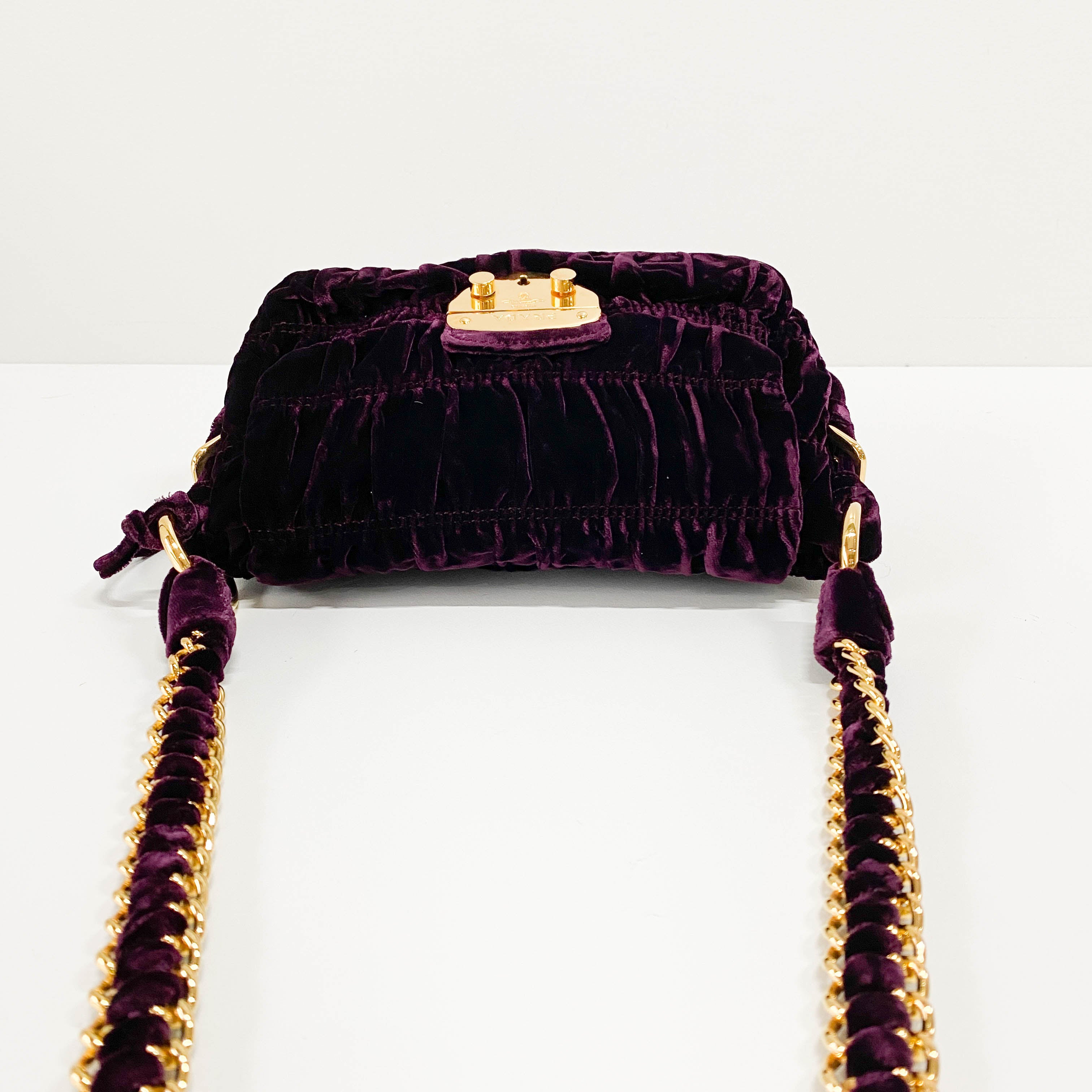 Sera Purple Velvet Shoulder Bag