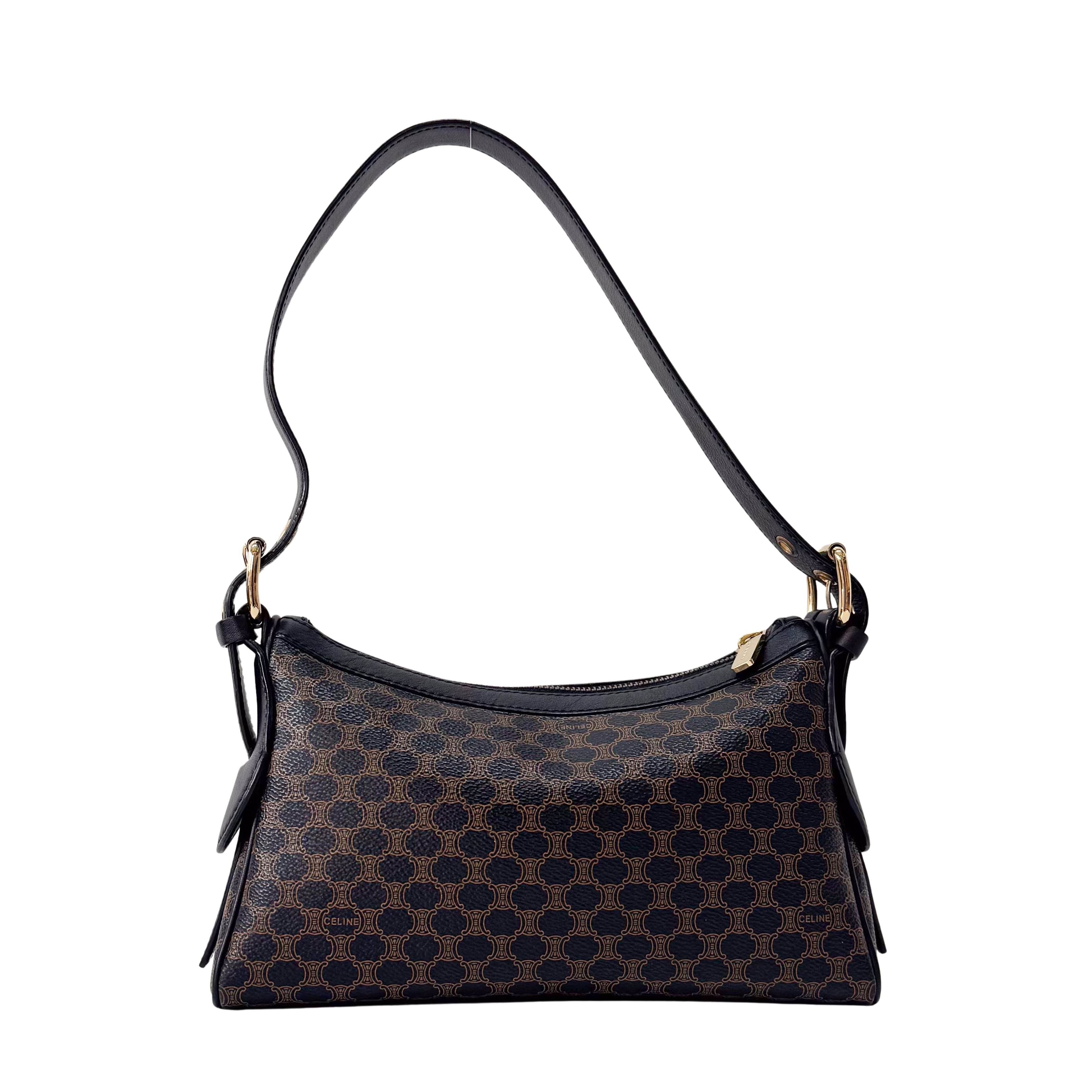 Macadam Black Coated Canvas Shoulder Bag