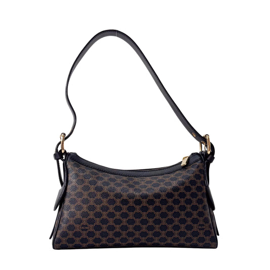 Macadam Black Coated Canvas Shoulder Bag