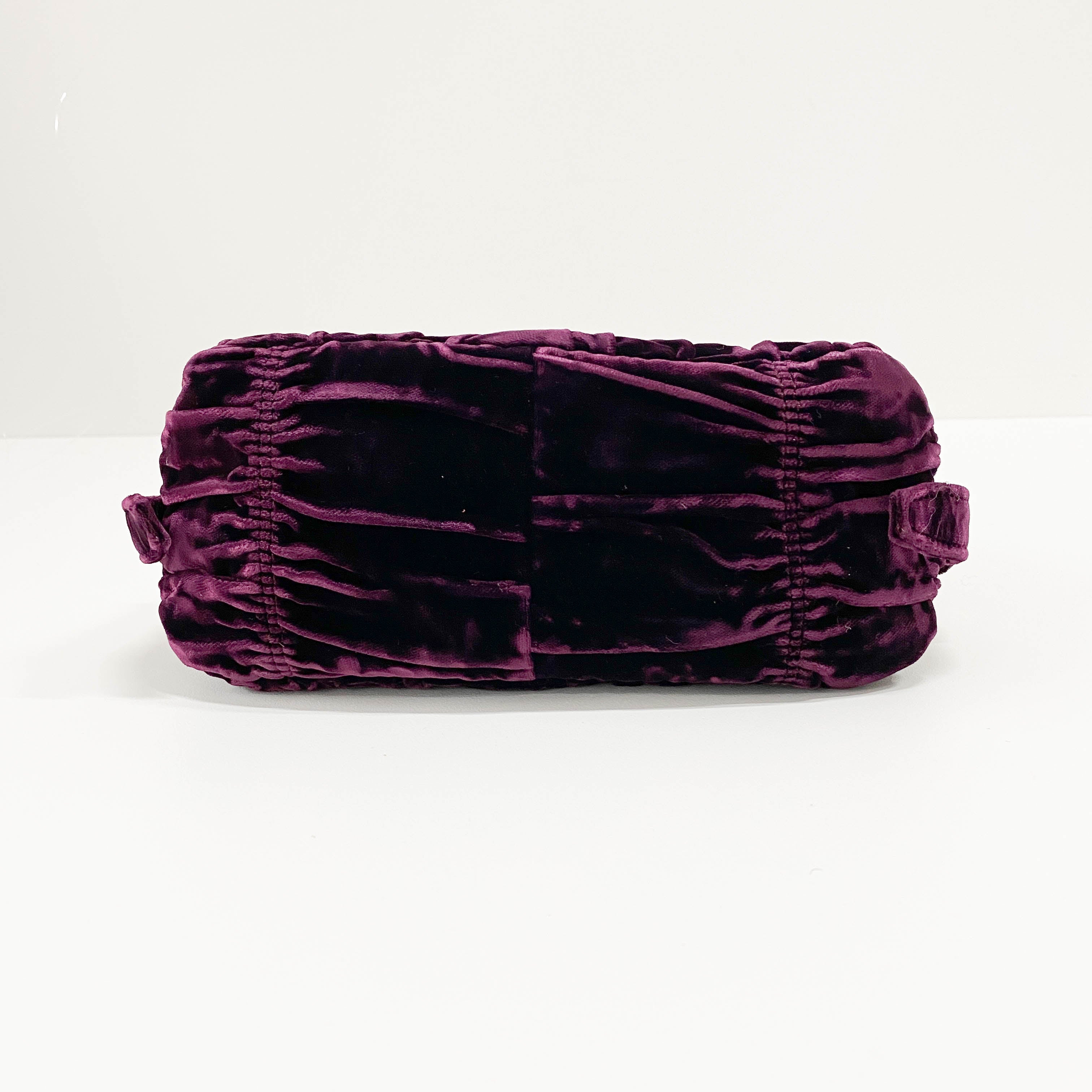 Sera Purple Velvet Shoulder Bag