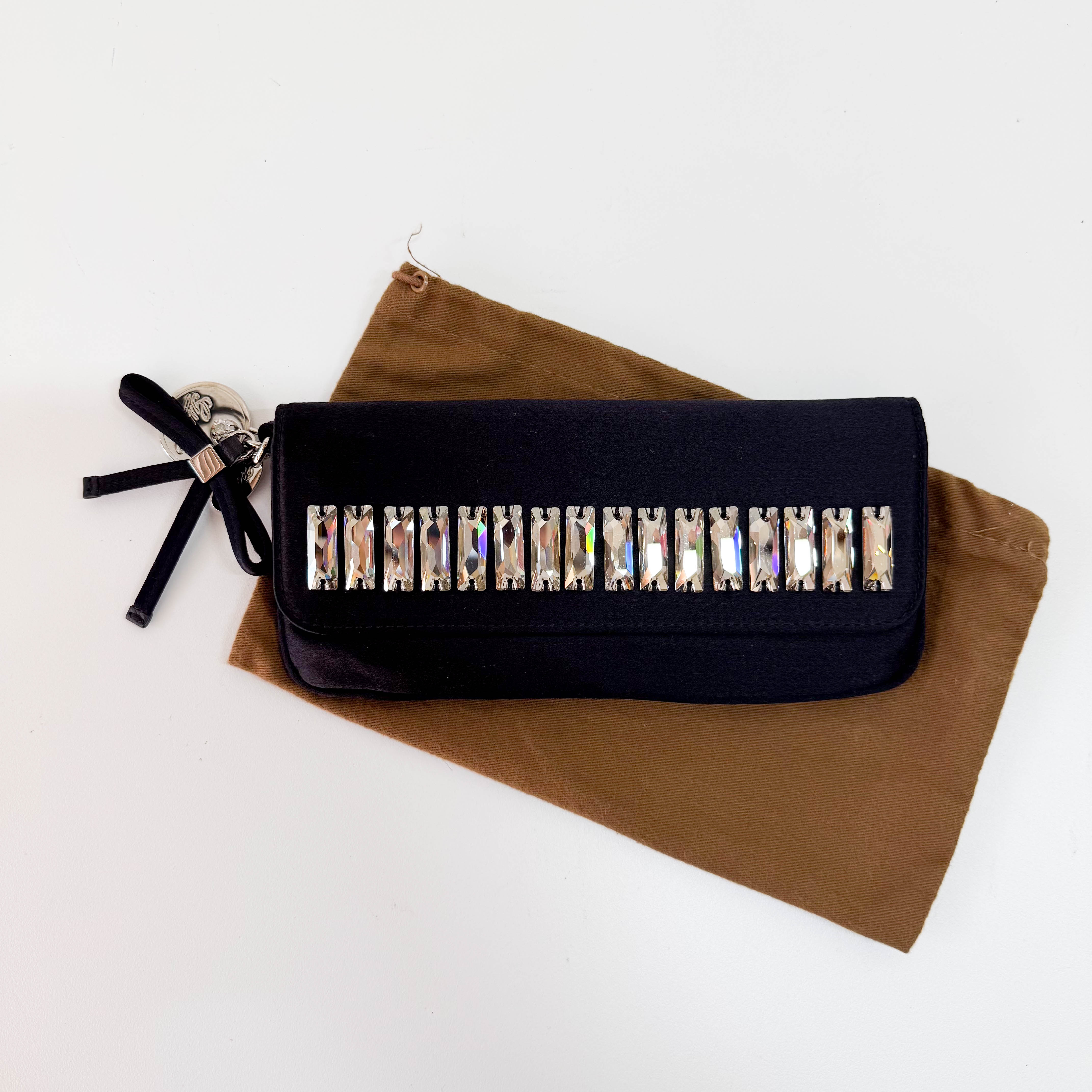 Rhinestone Satin Clutch