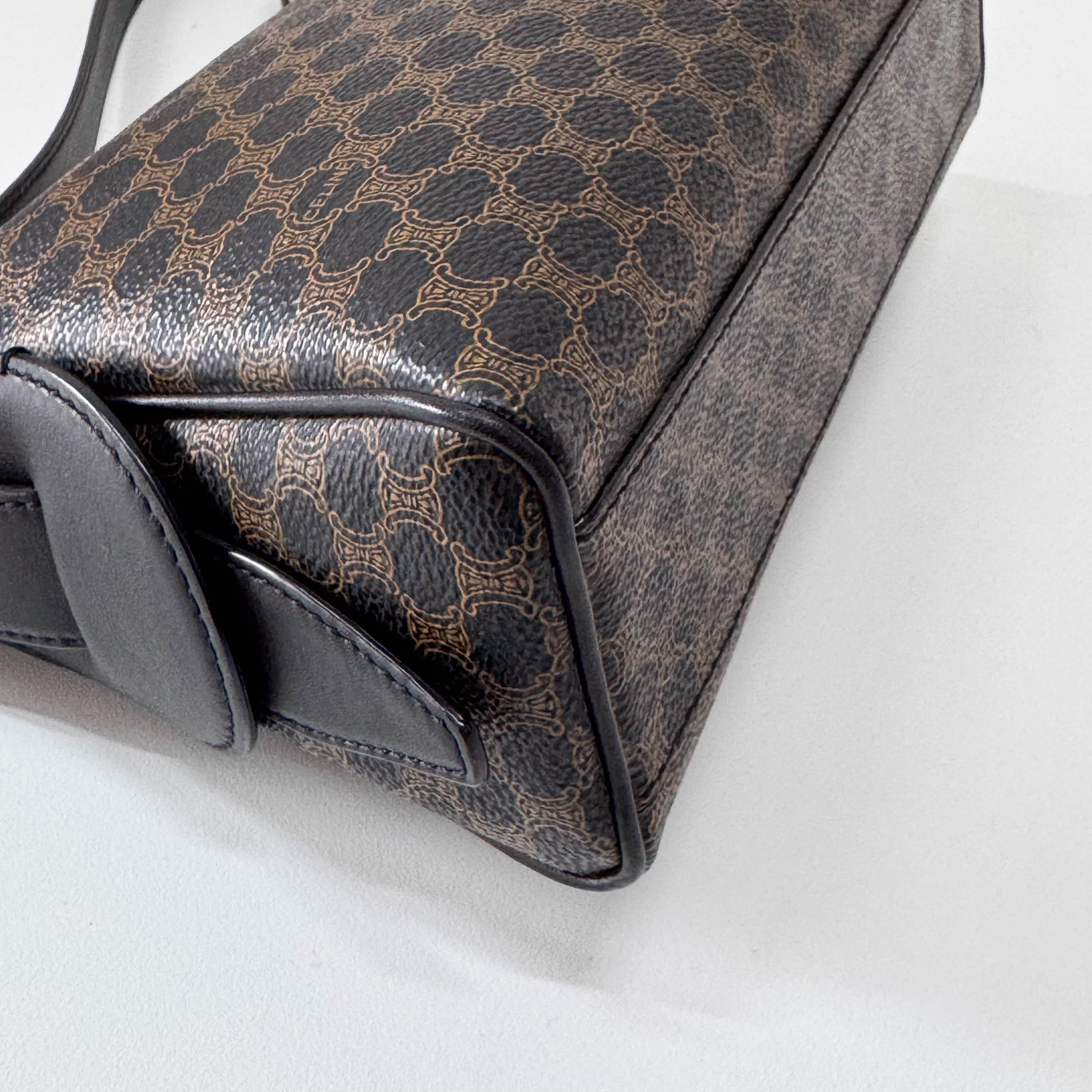 Macadam Black Coated Canvas Shoulder Bag