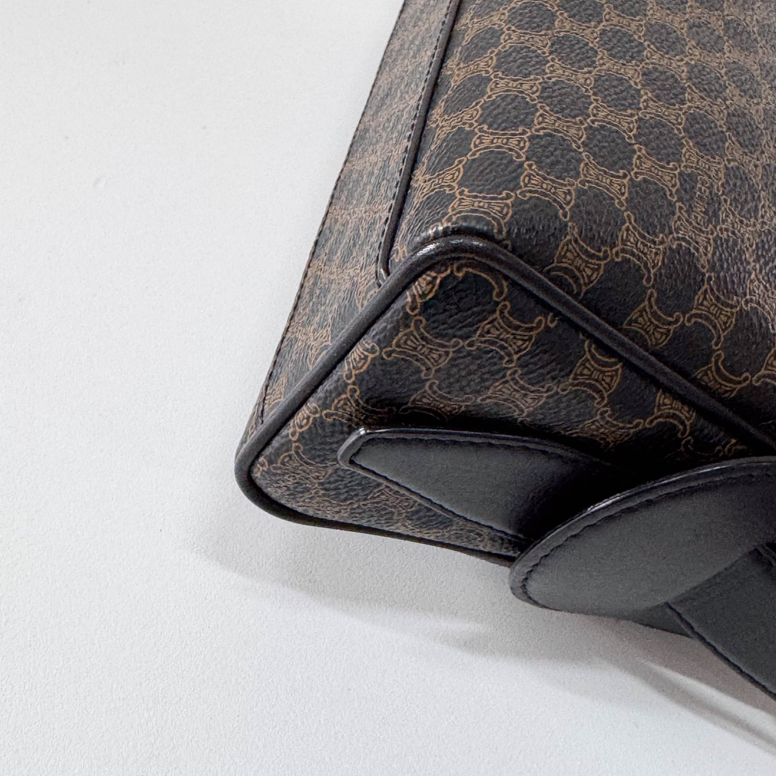 Macadam Black Coated Canvas Shoulder Bag