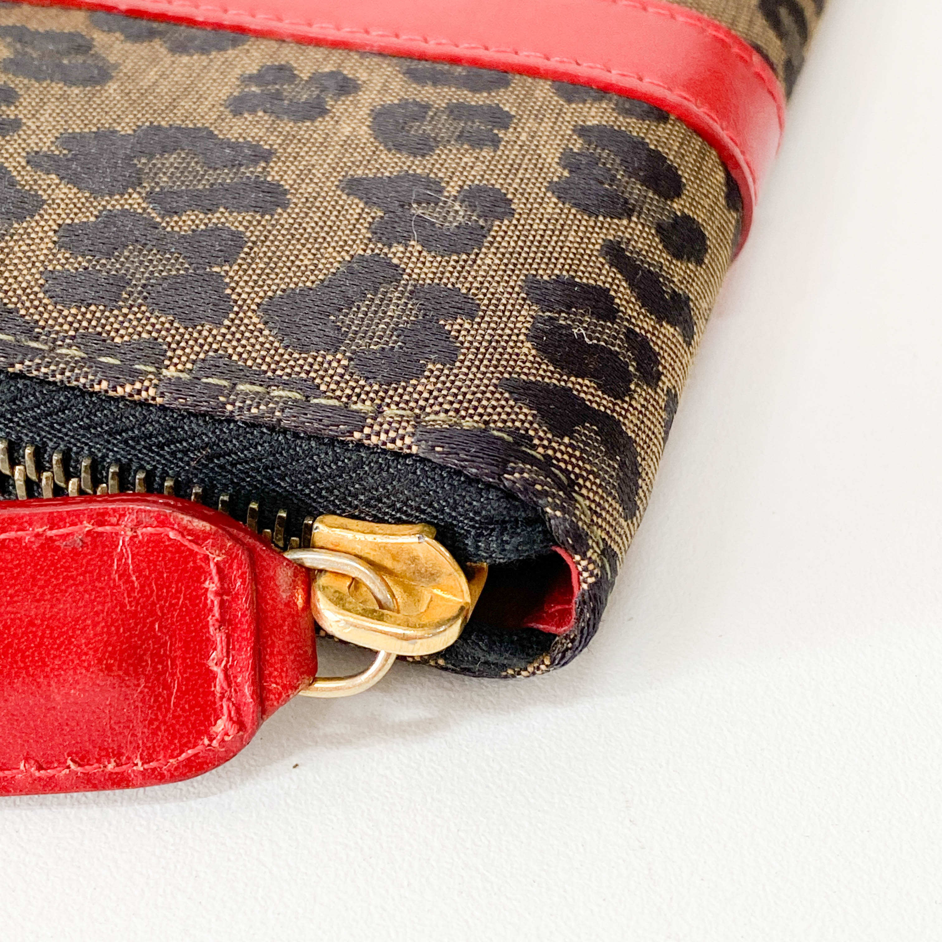 Small Brown Leopard Print Canvas Handbag