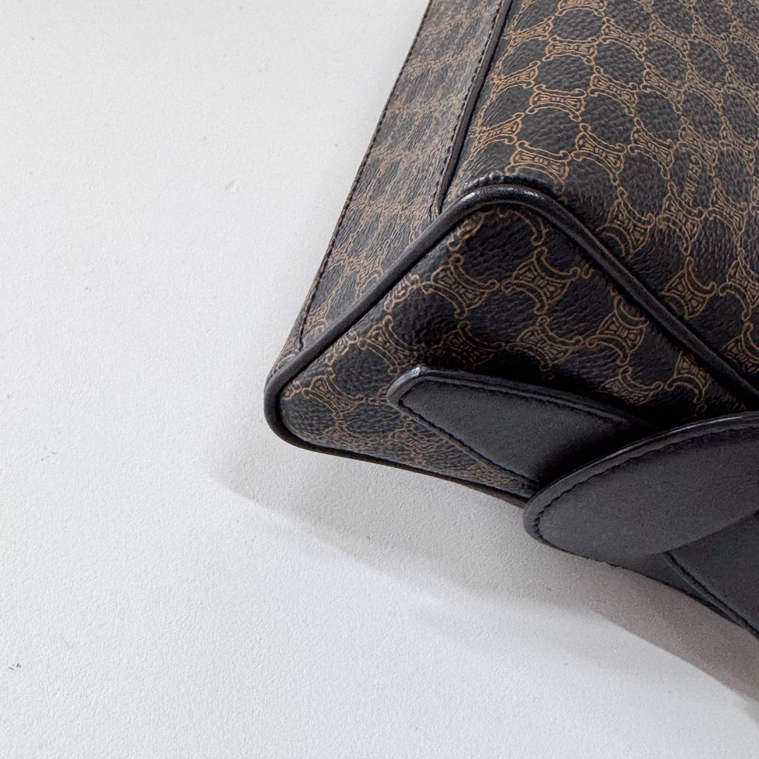 Macadam Black Coated Canvas Shoulder Bag