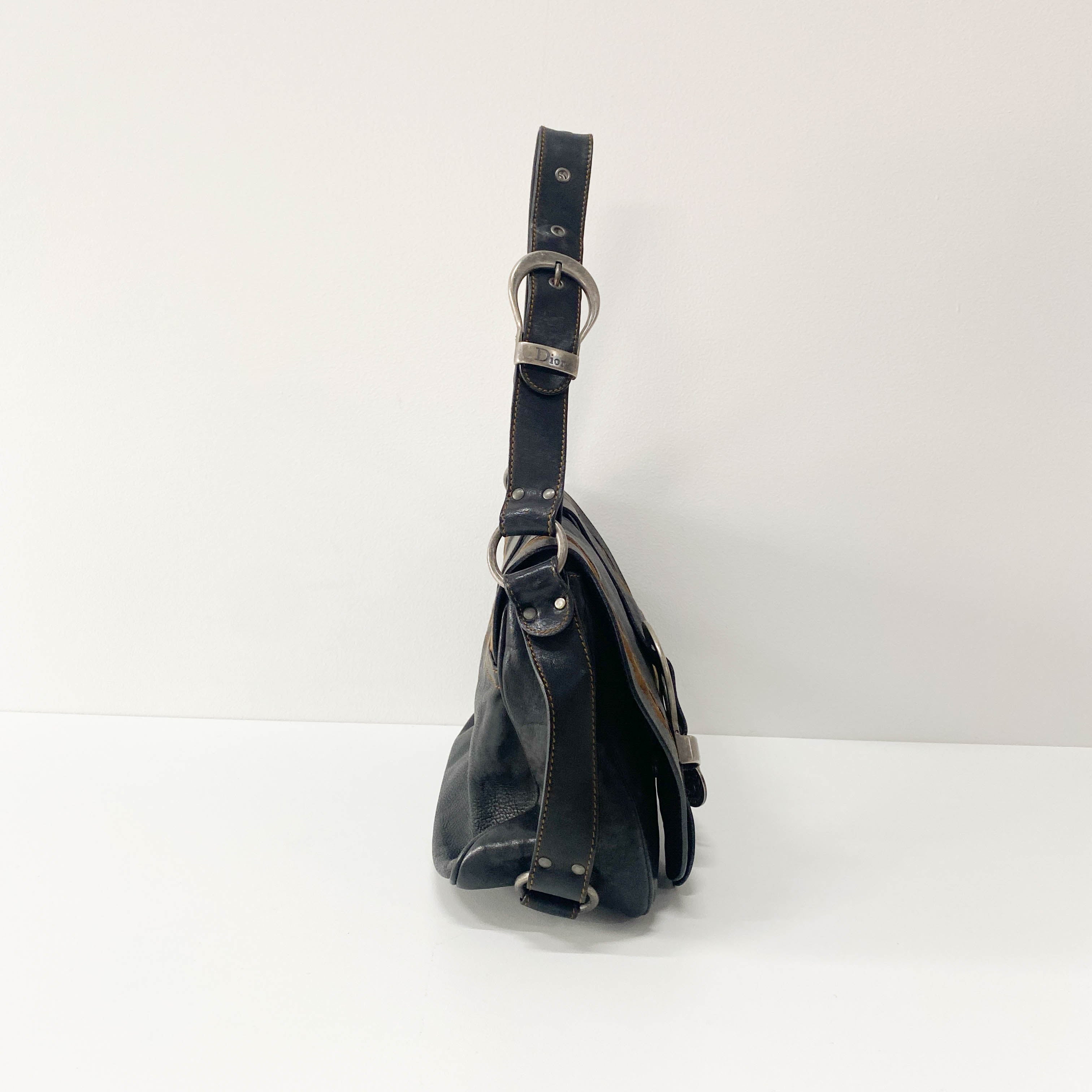 Gaucho Black Leather Shoulder Bag