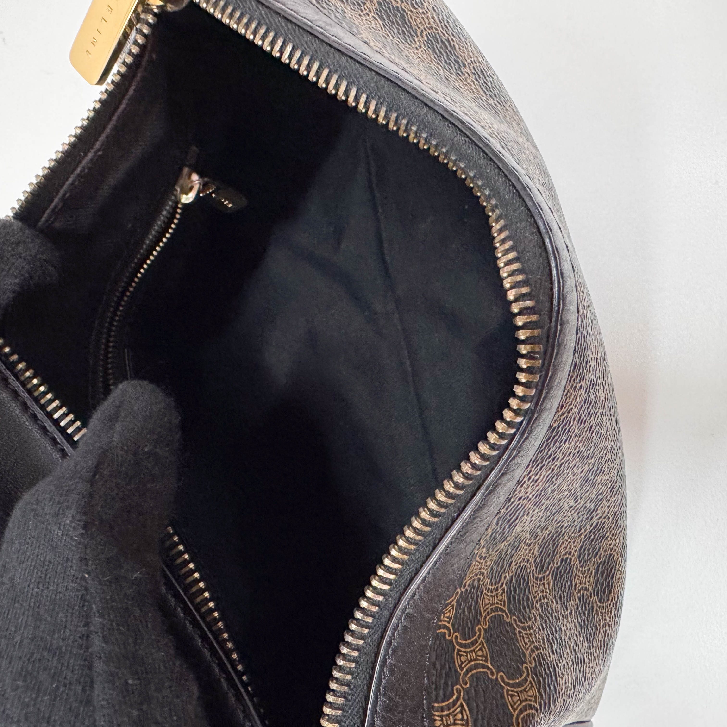 Macadam Black Coated Canvas Shoulder Bag